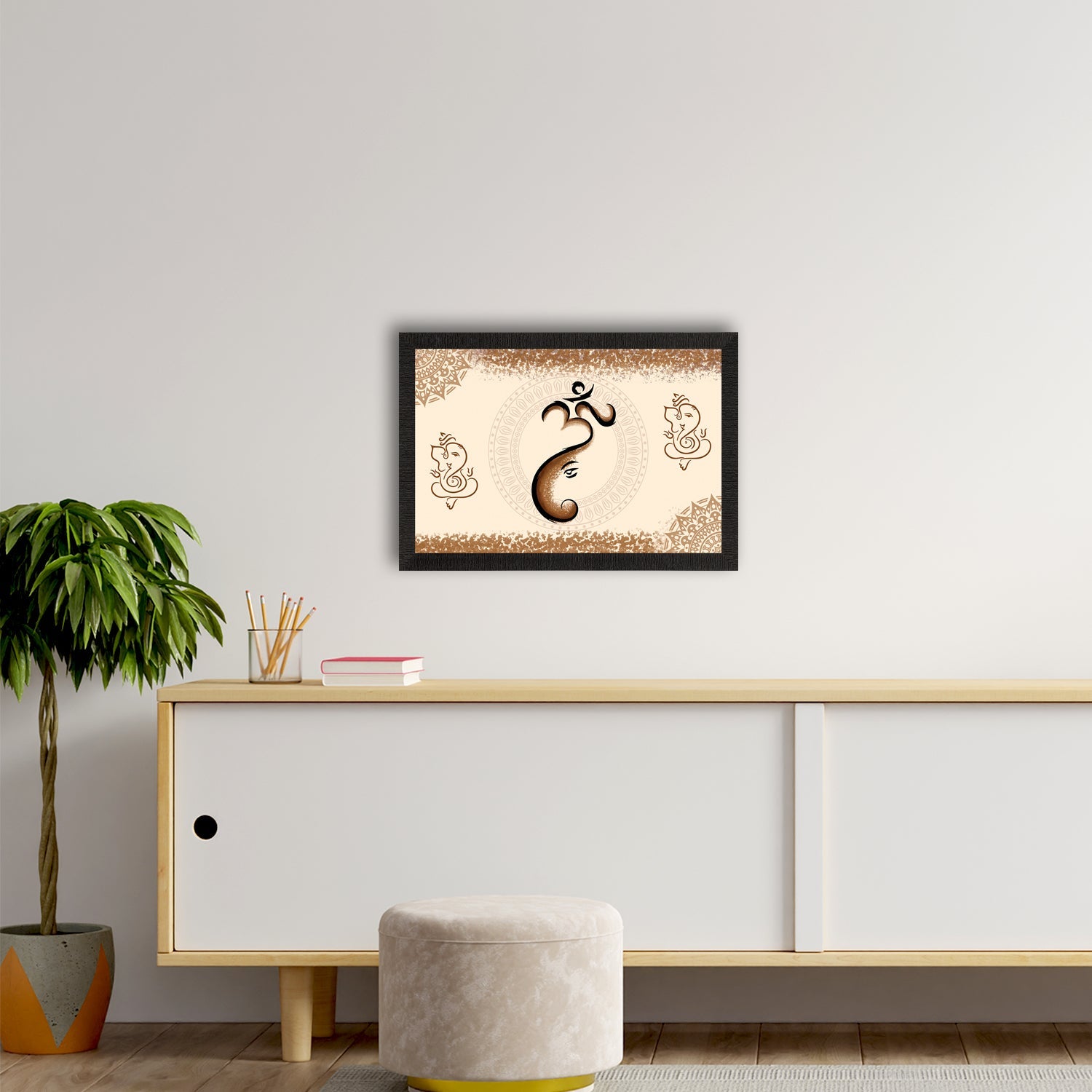 Lord Ganesha Satin Matt Texture UV Art Painting Kafalo