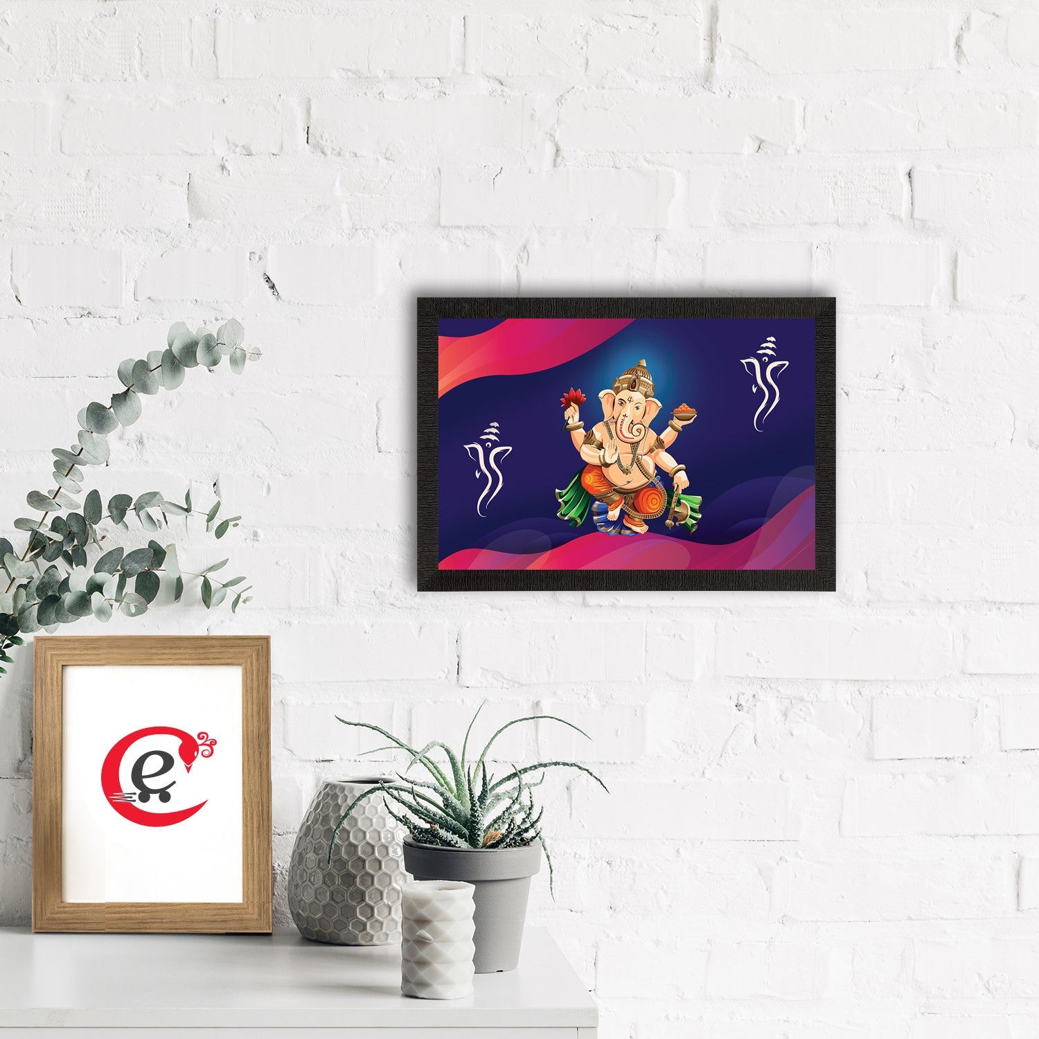 Lord Ganesha Satin Matt Texture UV Art Painting Kafalo