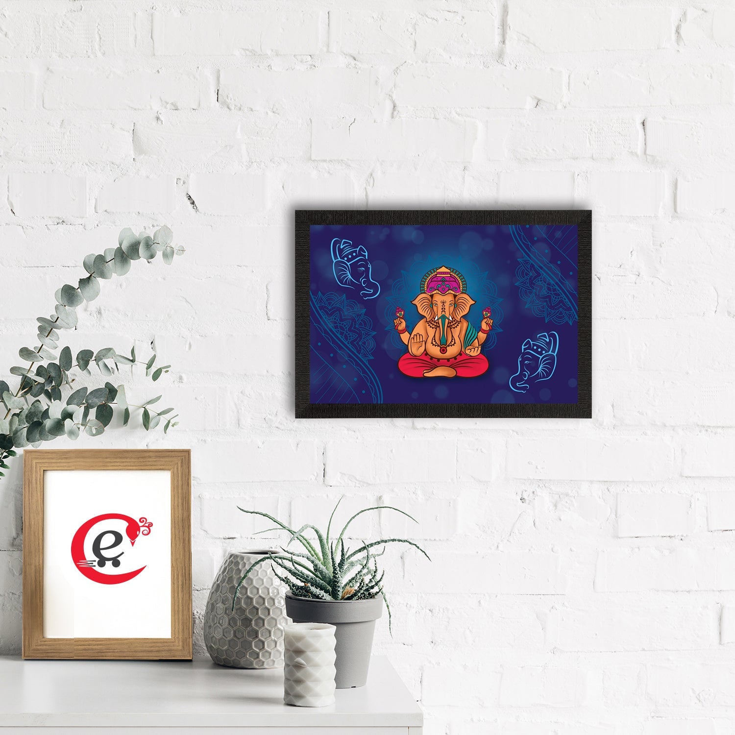 Lord Ganesha Satin Matt Texture UV Art Painting Kafalo