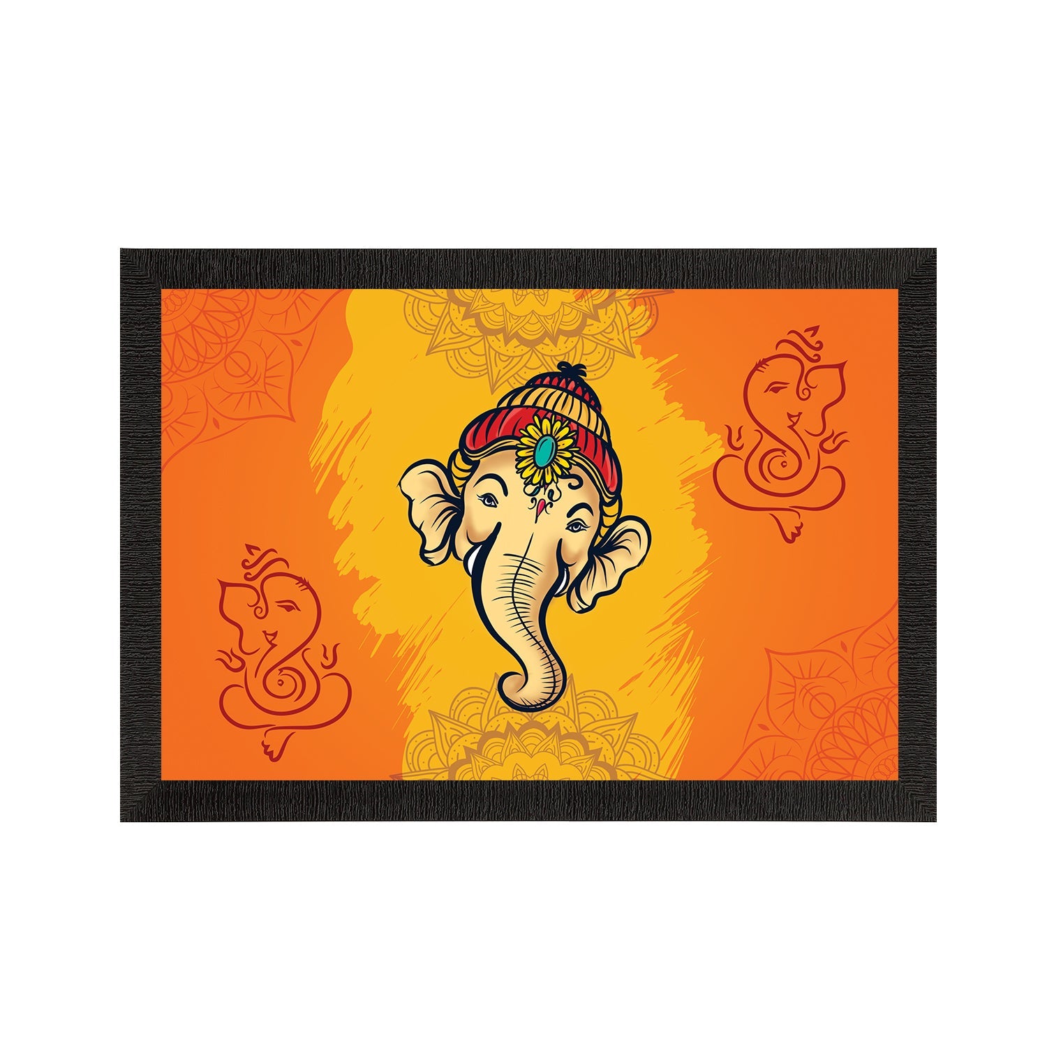 Lord Ganesha Satin Matt Texture UV Art Painting Kafalo