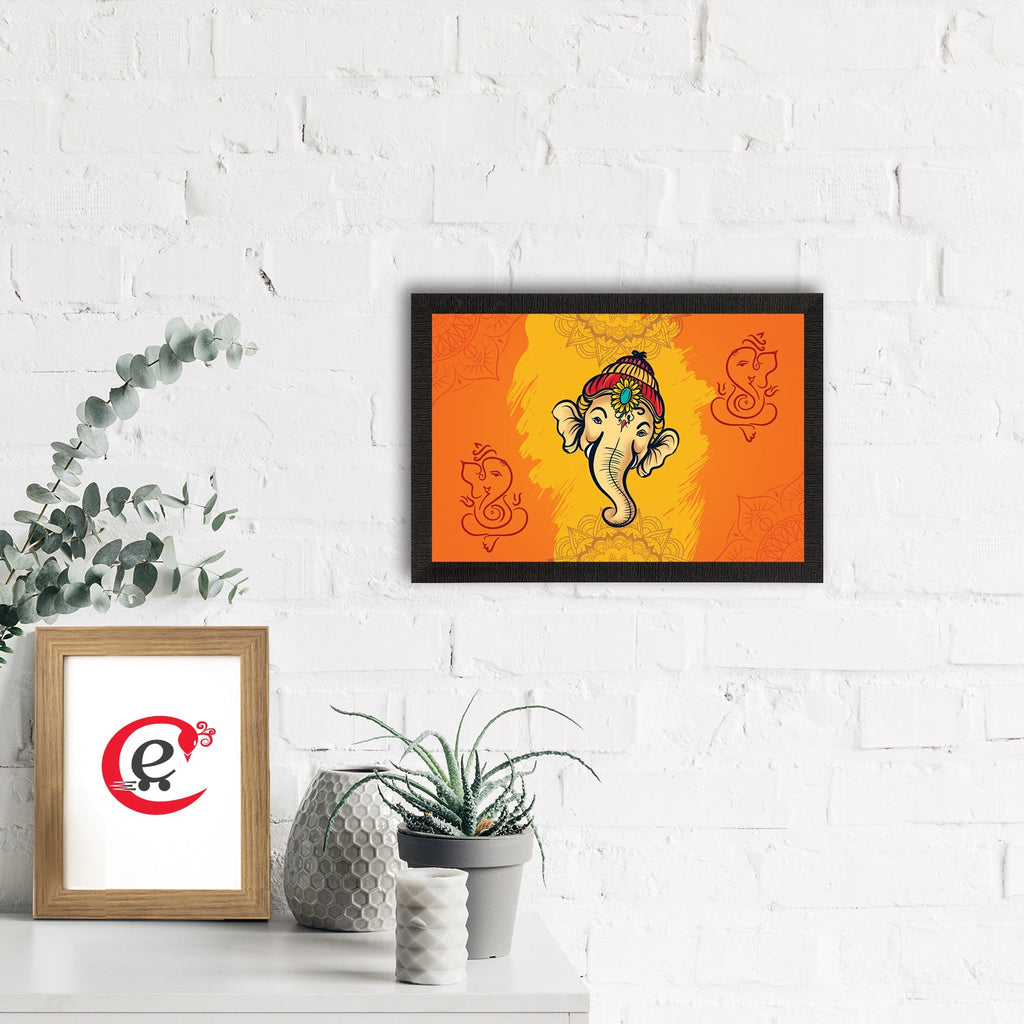 Lord Ganesha Satin Matt Texture UV Art Painting Kafalo