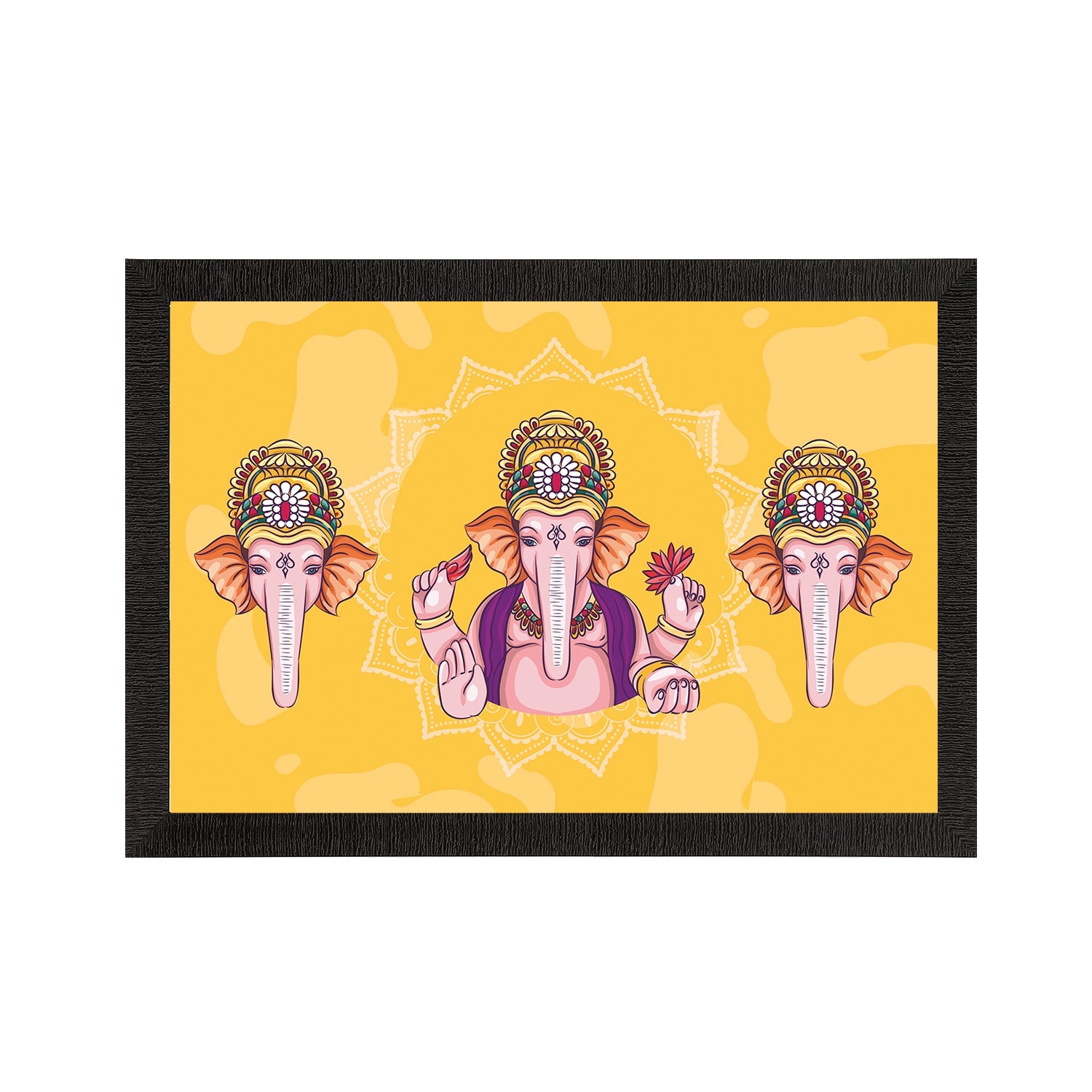 Lord Ganesha Satin Matt Texture UV Art Painting Kafalo
