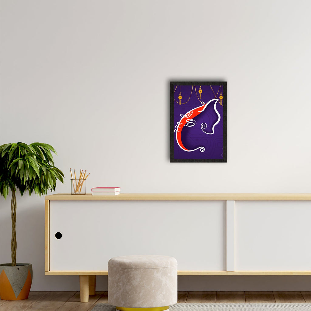Lord Ganesha Satin Matt Texture UV Art Painting Kafalo