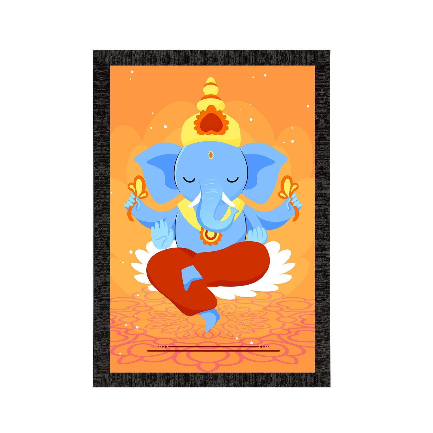 Lord Ganesha Satin Matt Texture UV Art Painting Kafalo