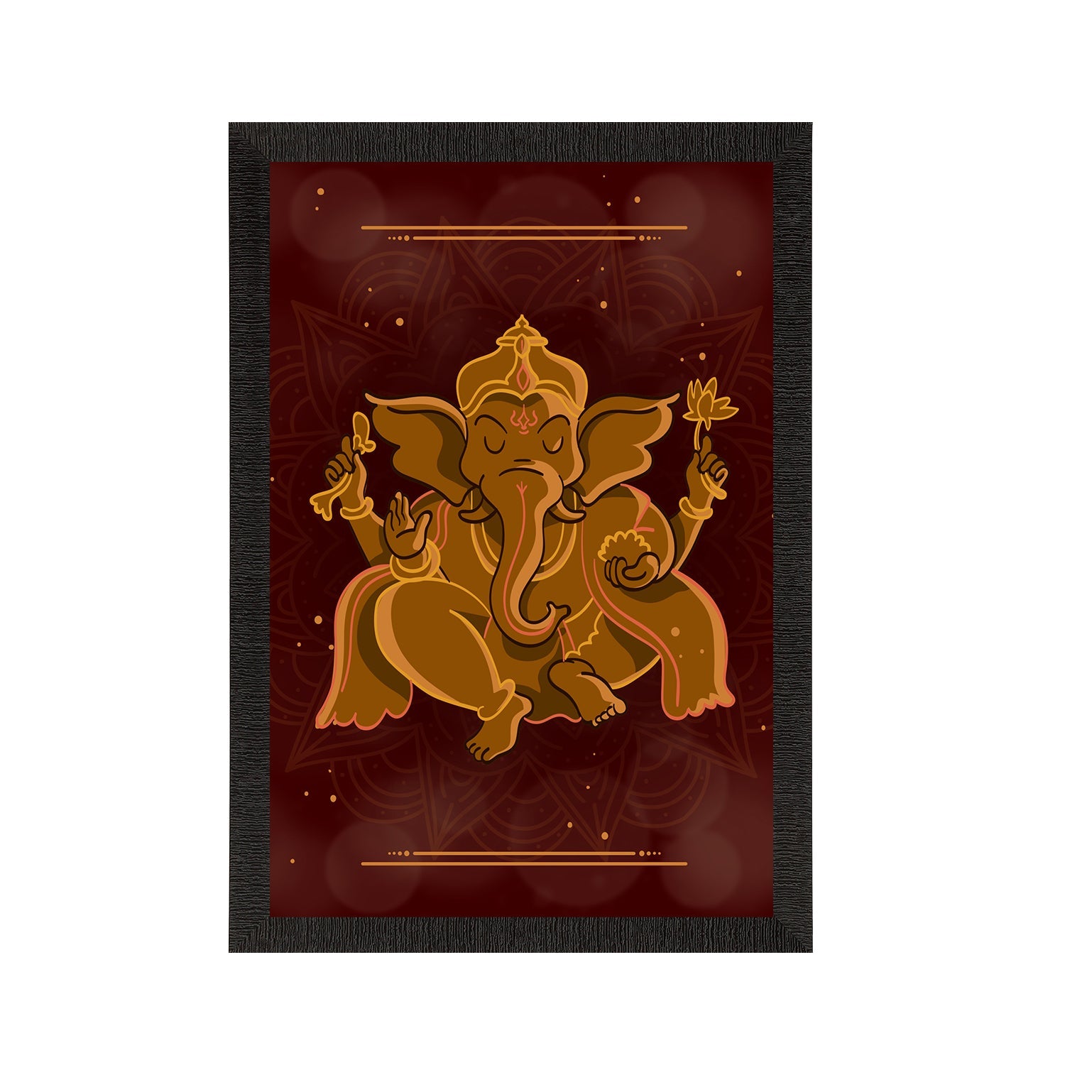 Lord Ganesha Satin Matt Texture UV Art Painting Kafalo