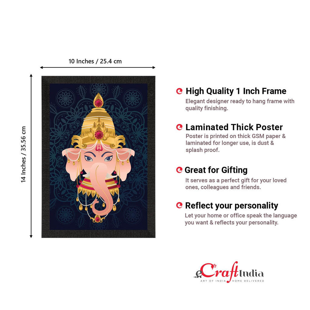 Lord Ganesha Satin Matt Texture UV Art Painting Kafalo