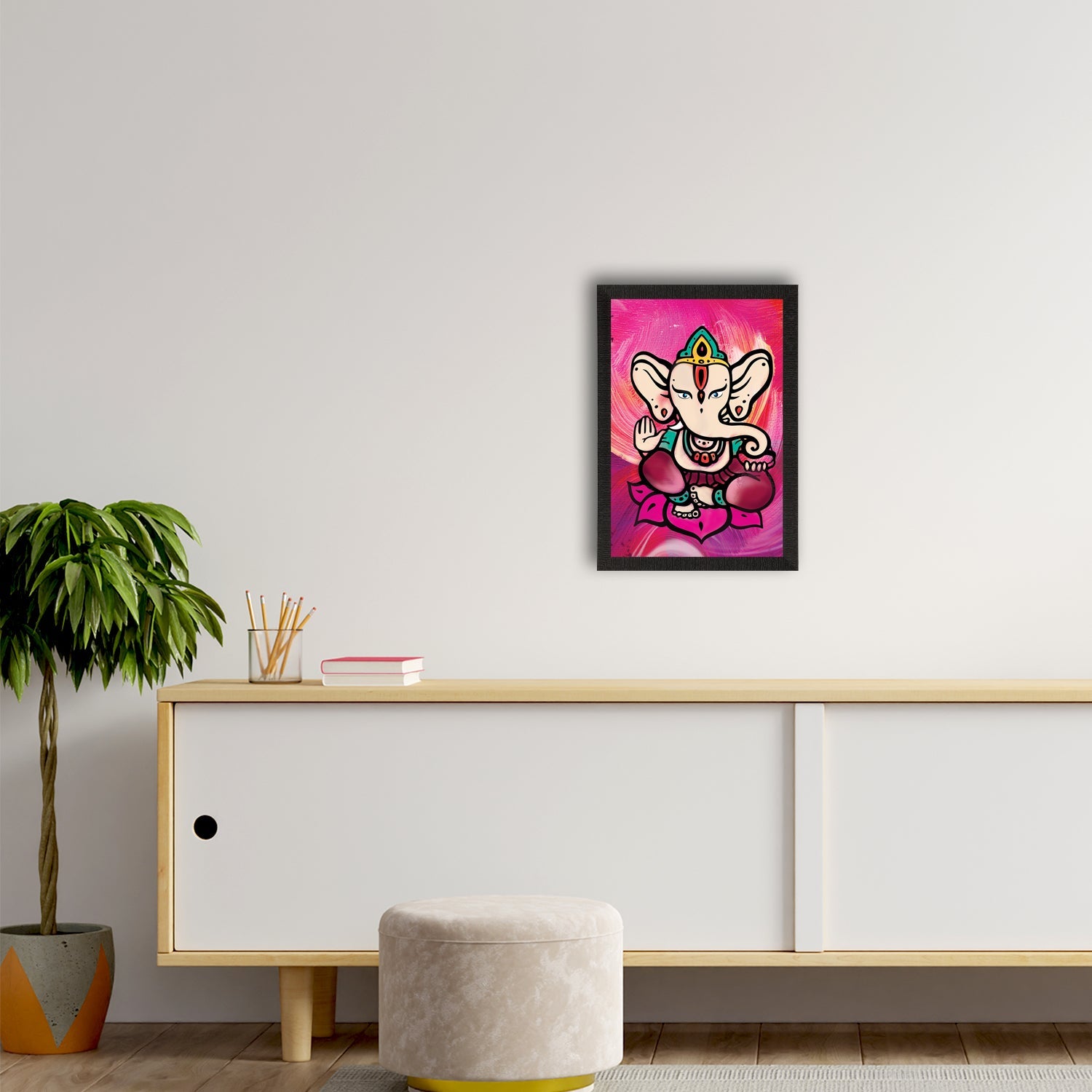 Lord Ganesha Satin Matt Texture UV Art Painting Kafalo