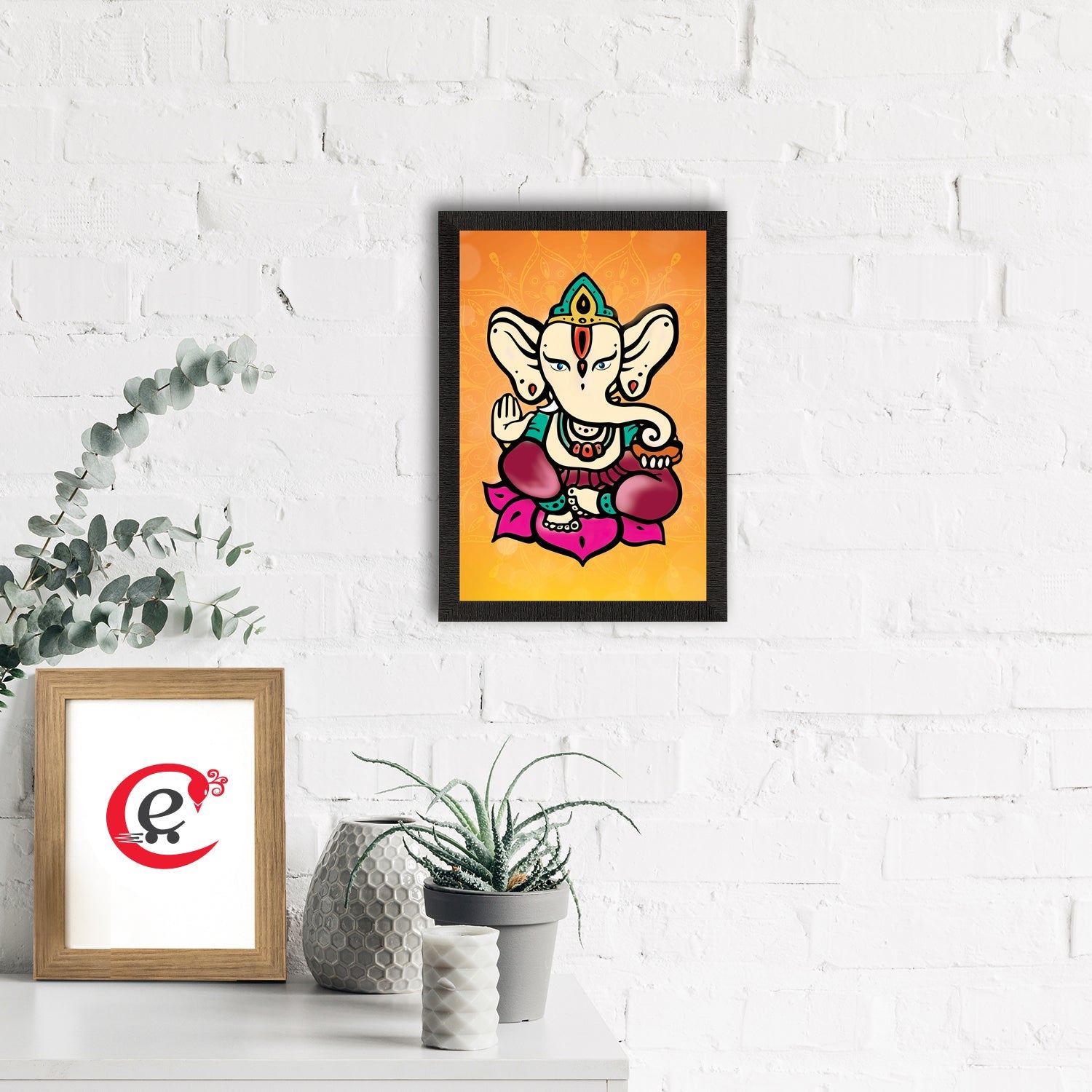 Lord Ganesha Satin Matt Texture UV Art Painting Kafalo
