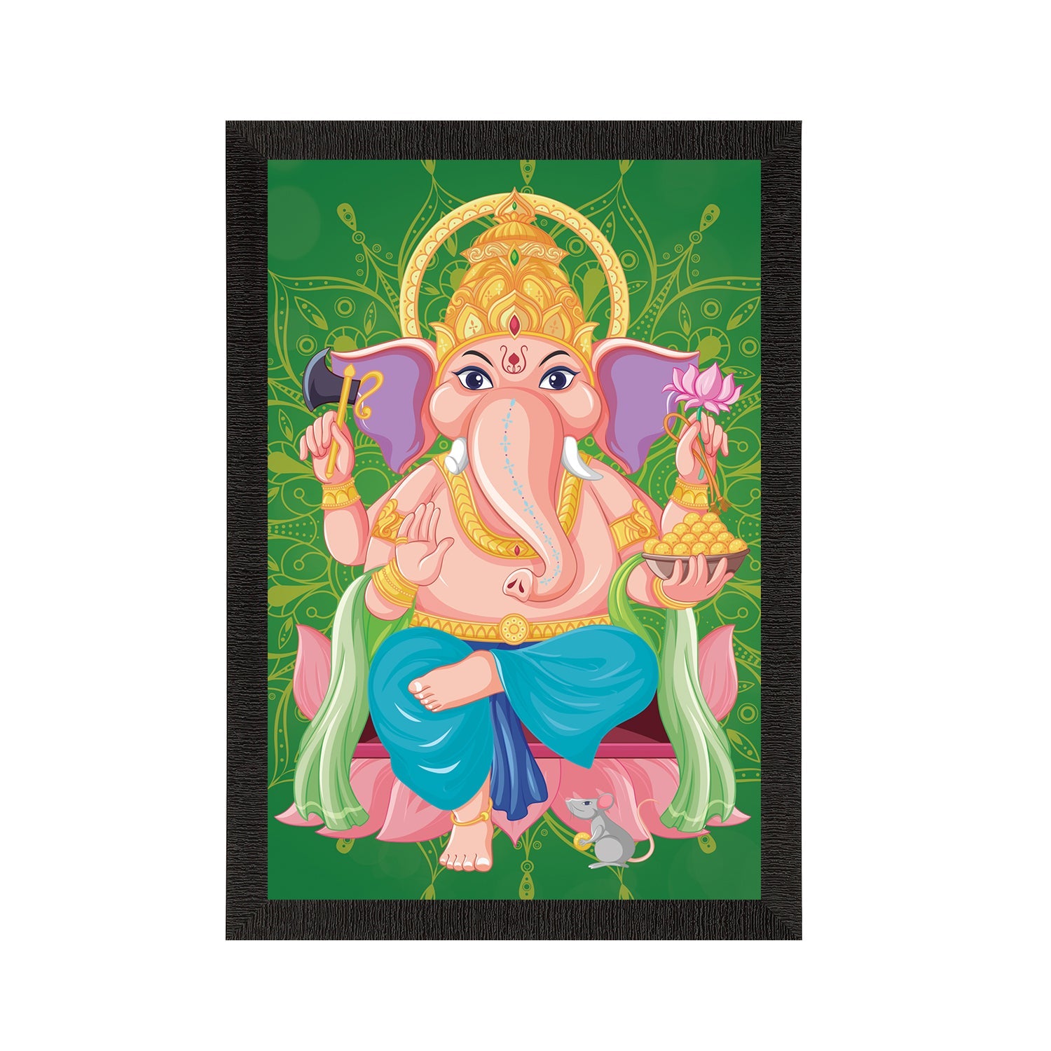 Lord Ganesha Satin Matt Texture UV Art Painting Kafalo