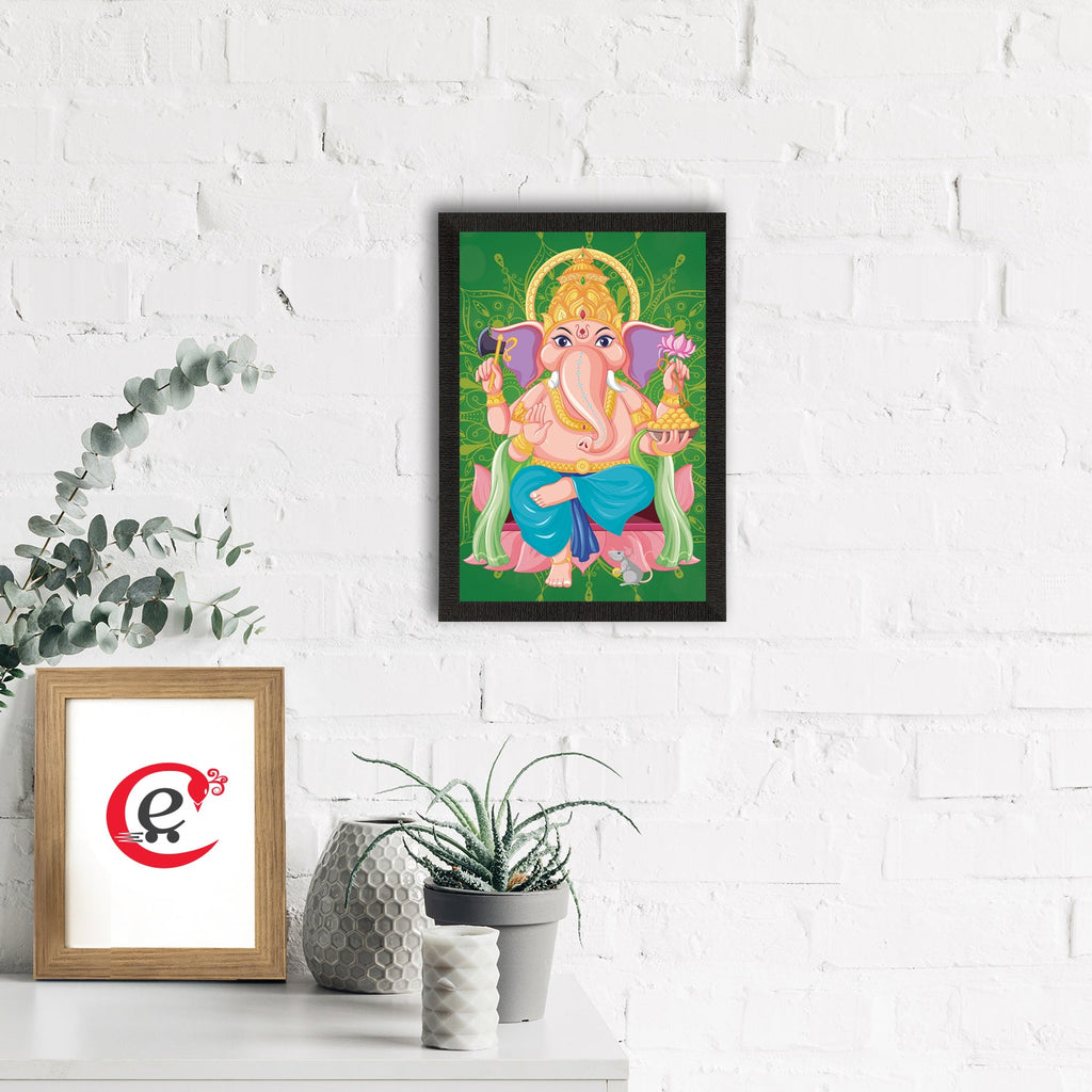 Lord Ganesha Satin Matt Texture UV Art Painting Kafalo
