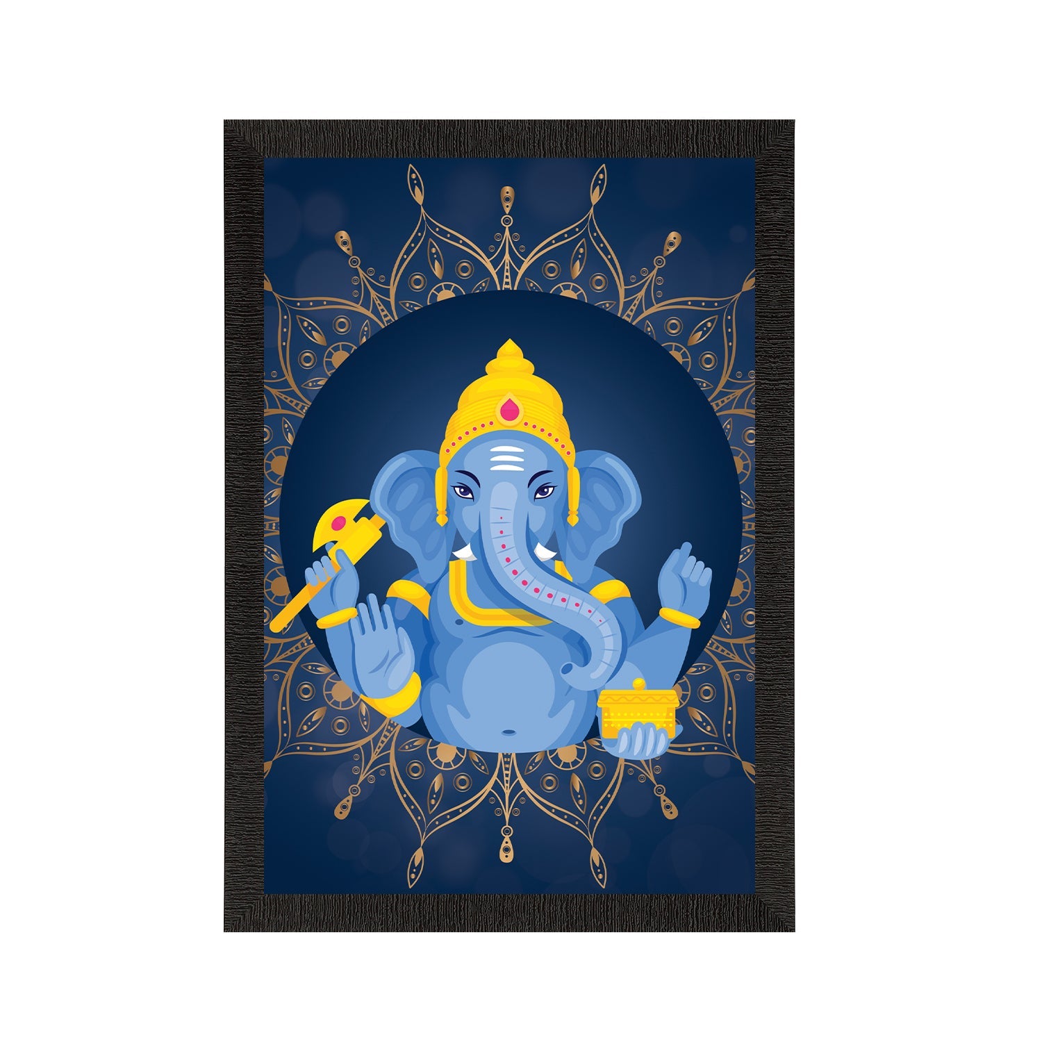 Lord Ganesha Satin Matt Texture UV Art Painting Kafalo
