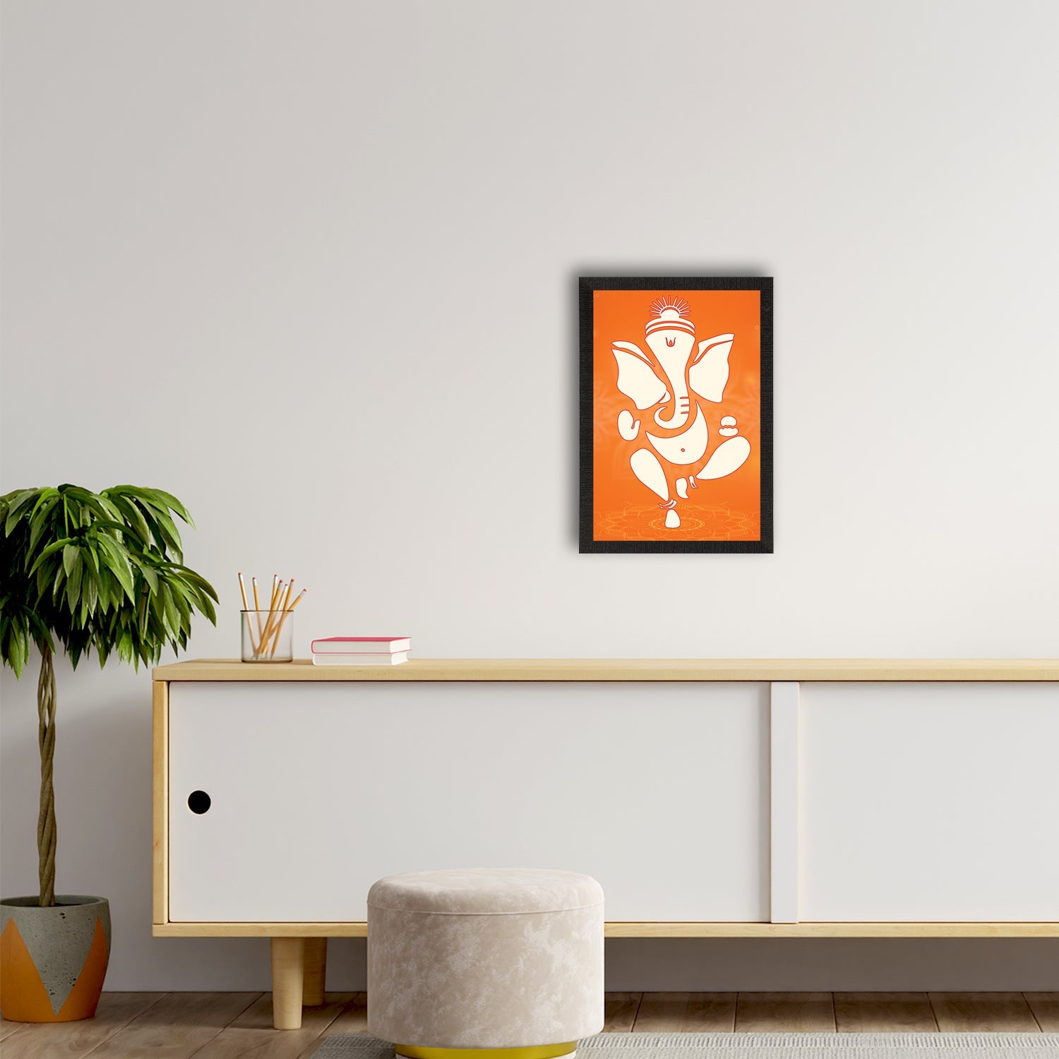 Lord Ganesha Satin Matt Texture UV Art Painting Kafalo