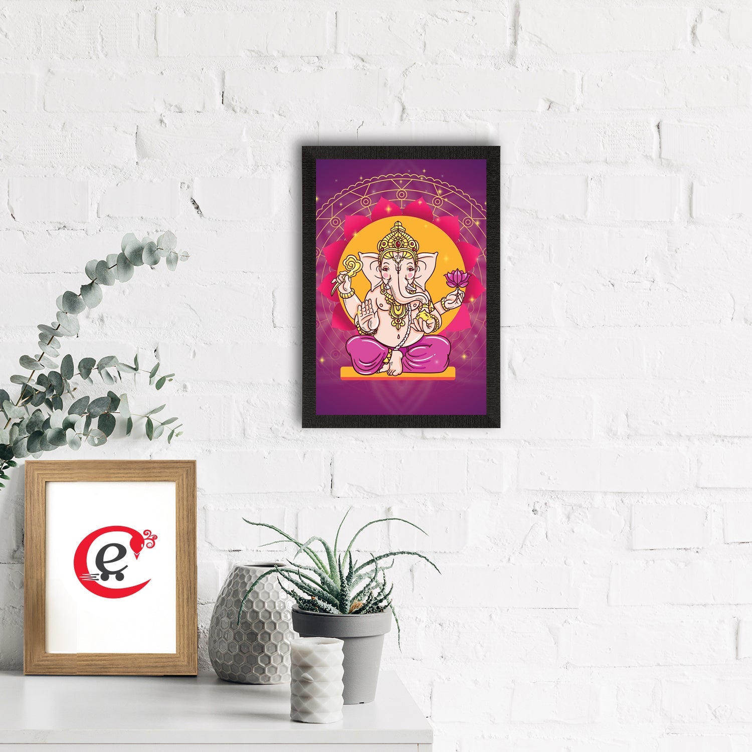 Lord Ganesha Satin Matt Texture UV Art Painting Kafalo