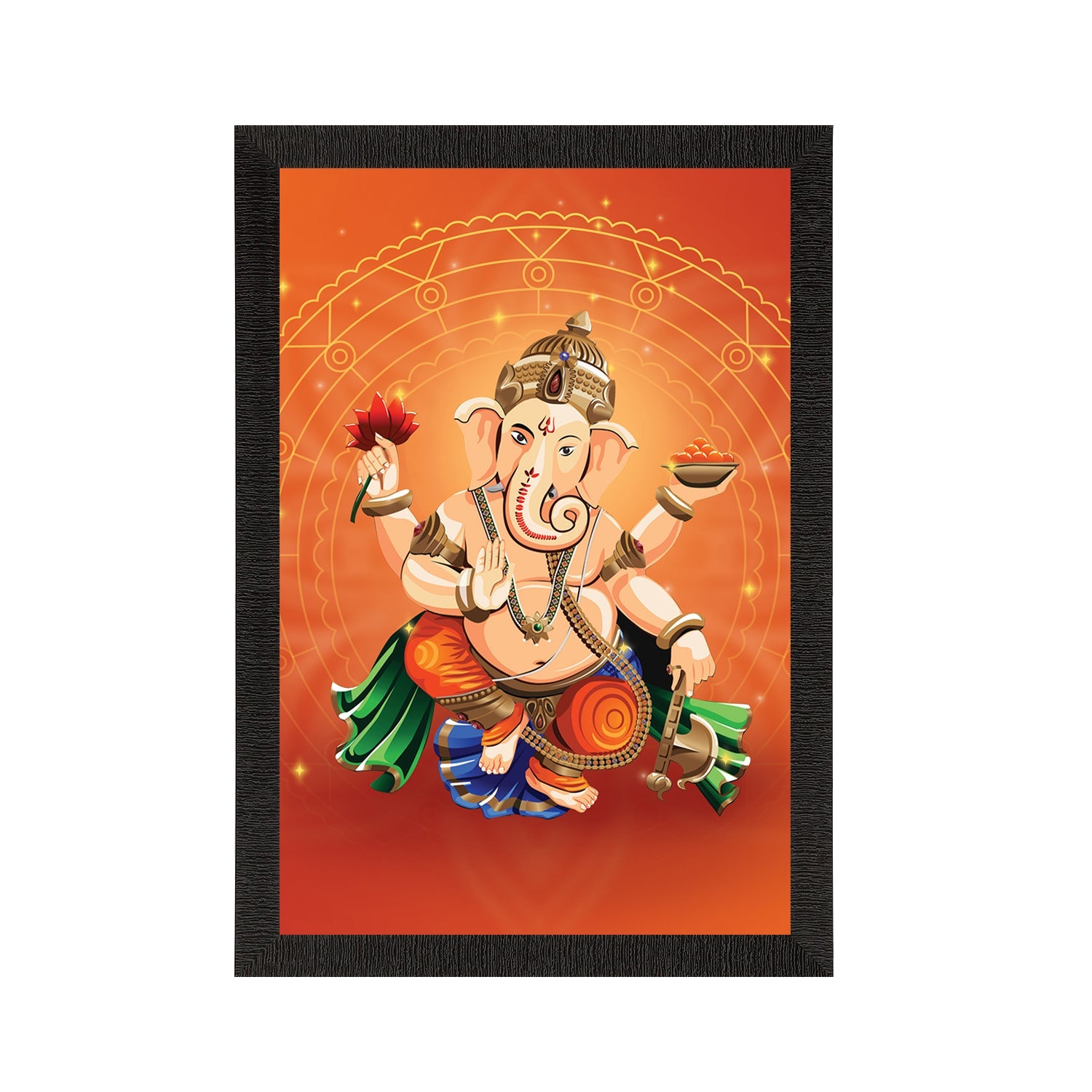 Lord Ganesha Satin Matt Texture UV Art Painting Kafalo