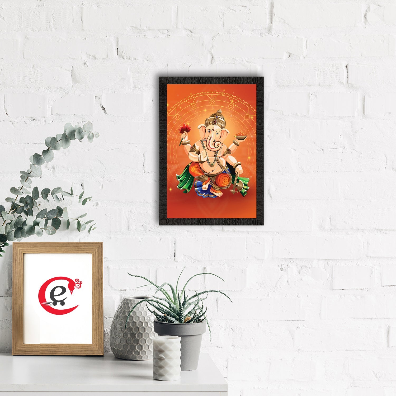 Lord Ganesha Satin Matt Texture UV Art Painting Kafalo