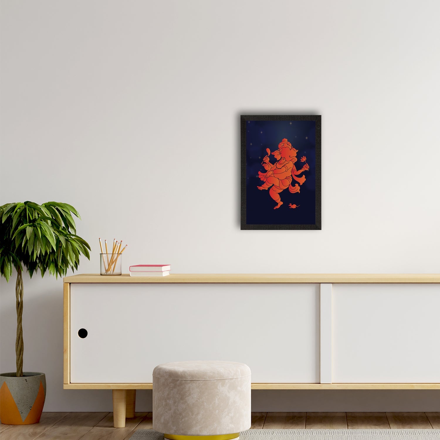 Lord Ganesha Satin Matt Texture UV Art Painting Kafalo