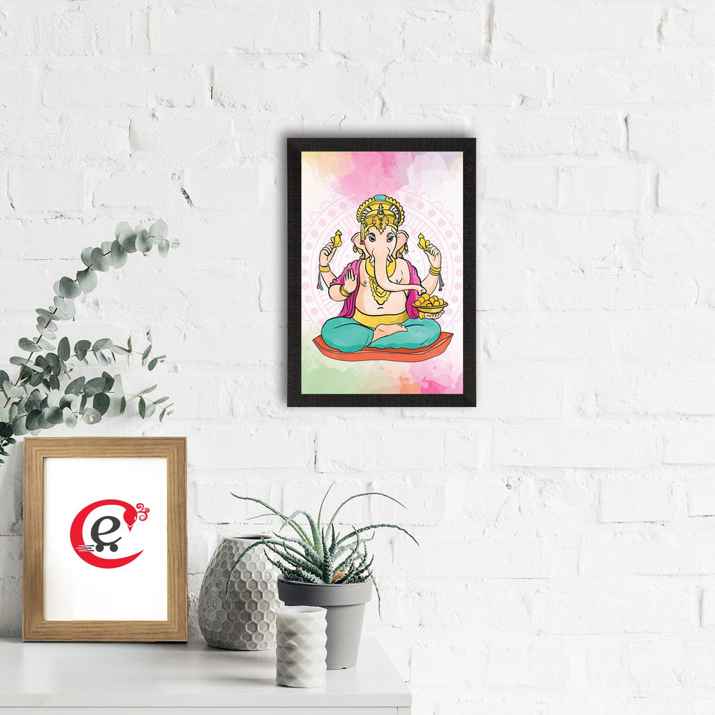 Lord Ganesha Satin Matt Texture UV Art Painting Kafalo