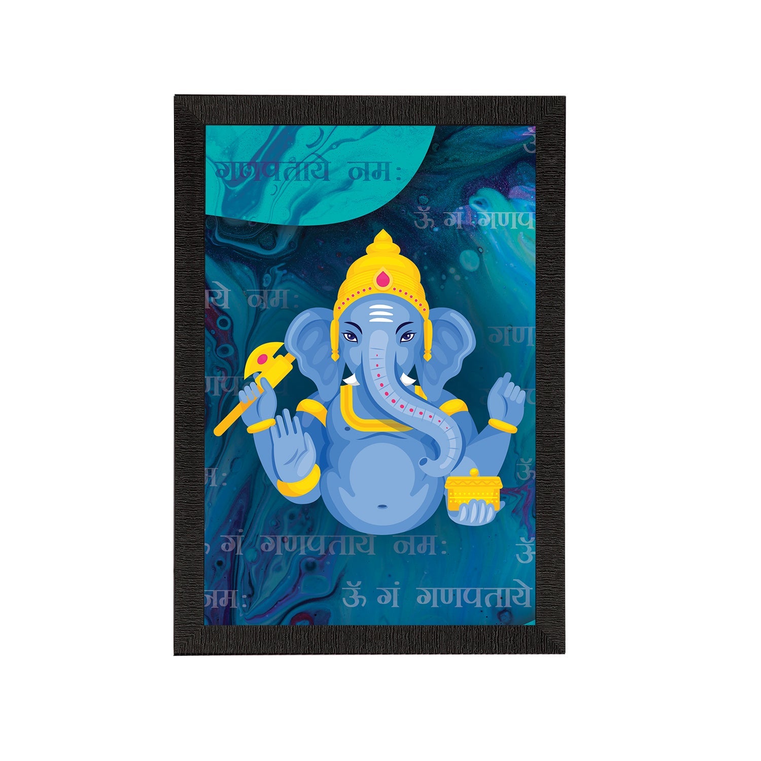 Lord Ganesha Satin Matt Texture UV Art Painting Kafalo