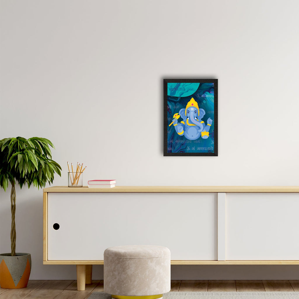 Lord Ganesha Satin Matt Texture UV Art Painting Kafalo