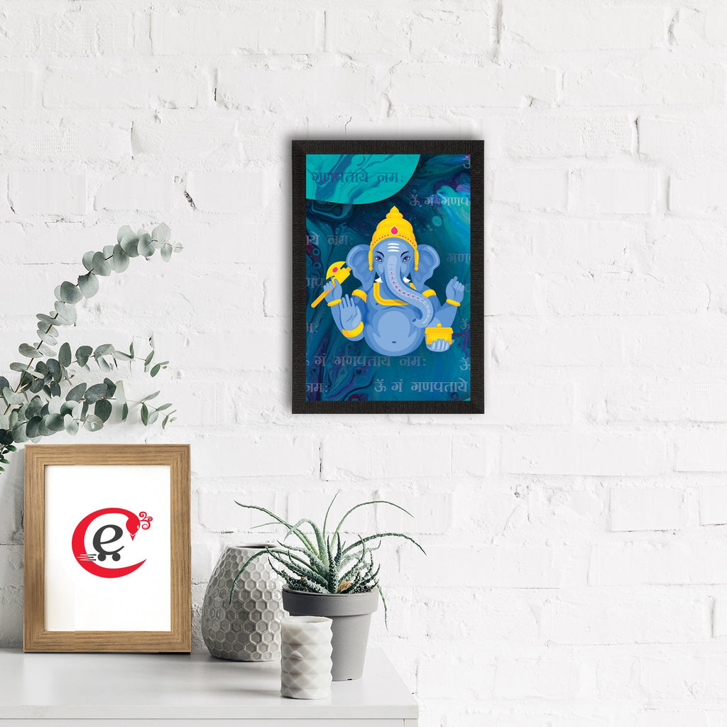 Lord Ganesha Satin Matt Texture UV Art Painting Kafalo