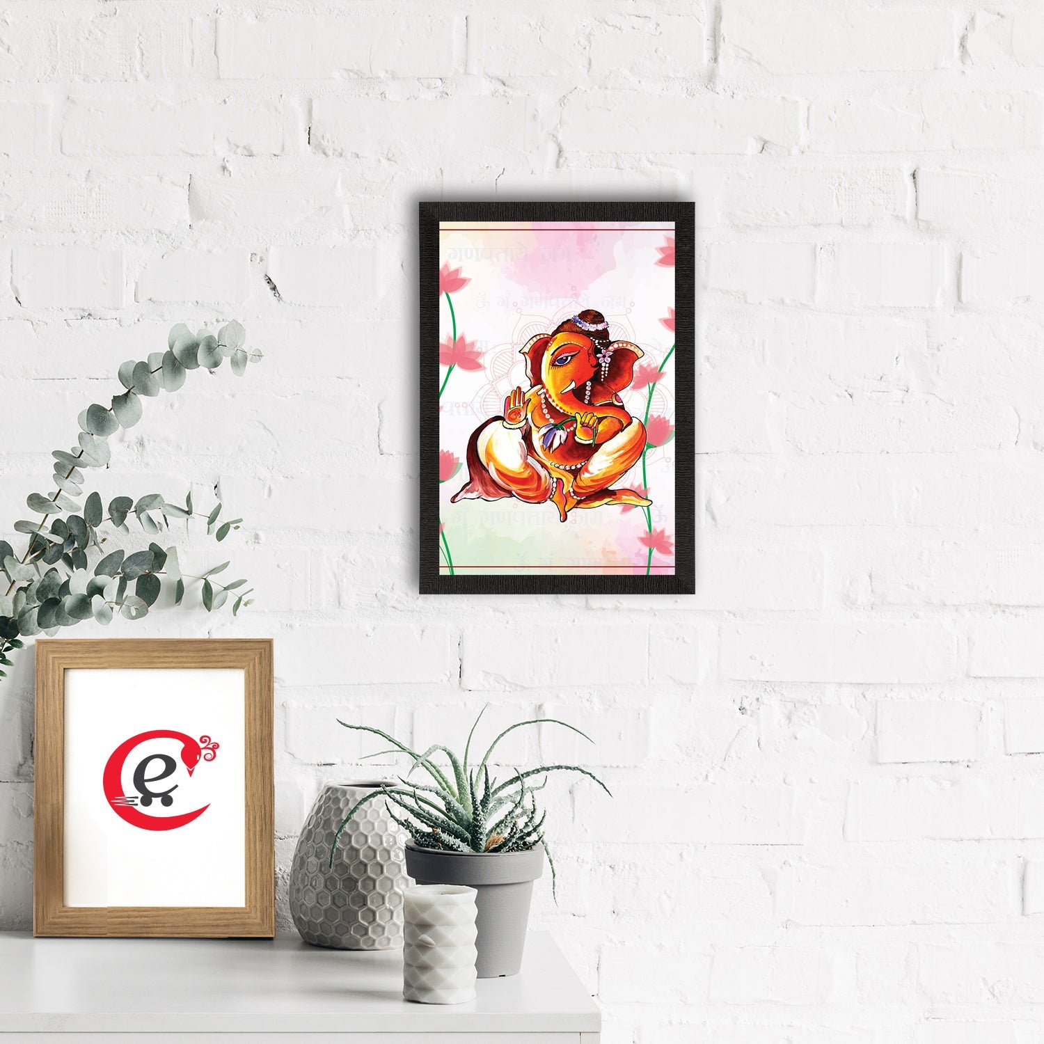 Lord Ganesha Satin Matt Texture UV Art Painting Kafalo