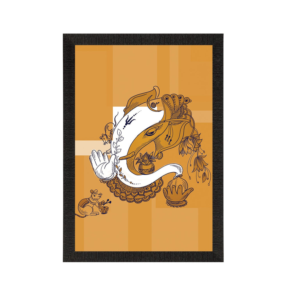 Lord Ganesha Satin Matt Texture UV Art Painting Kafalo