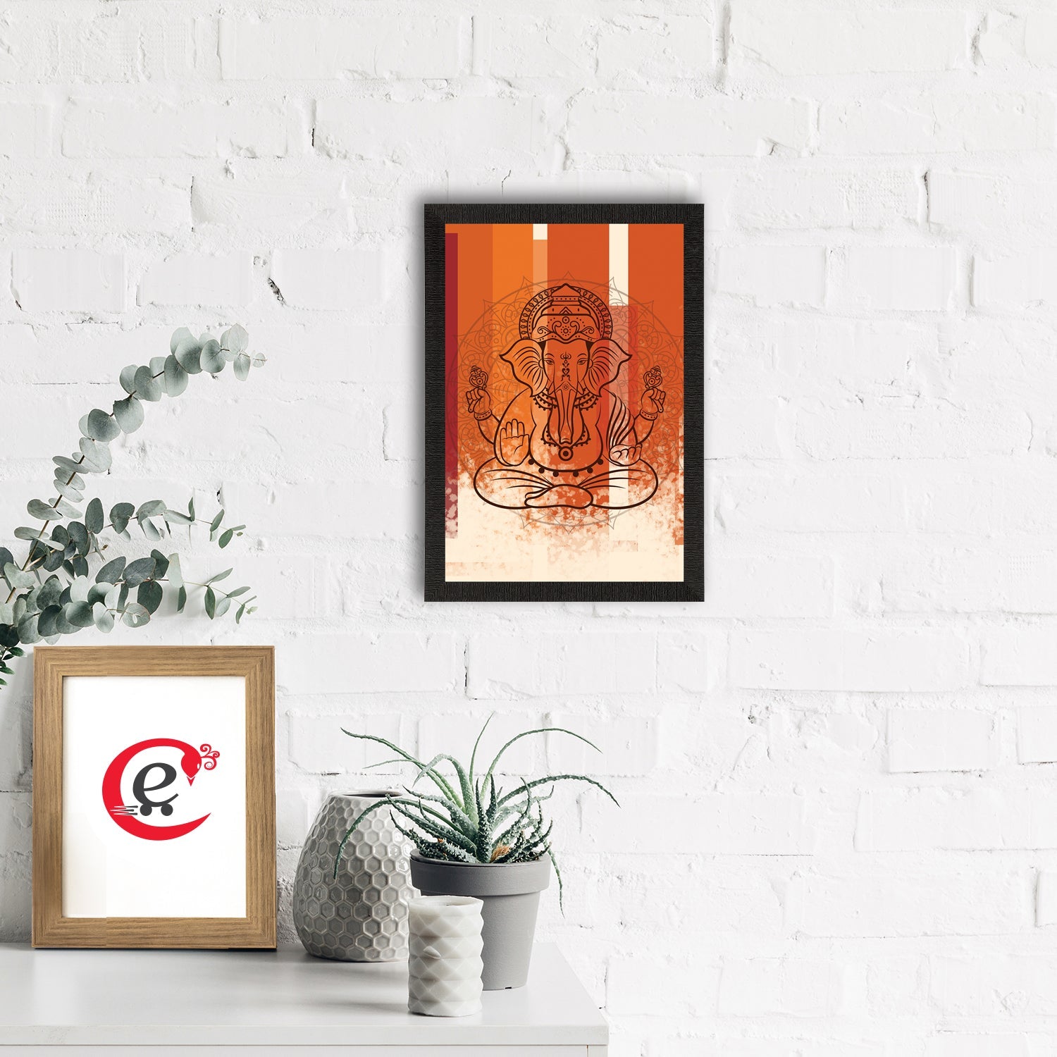 Lord Ganesha Satin Matt Texture UV Art Painting Kafalo