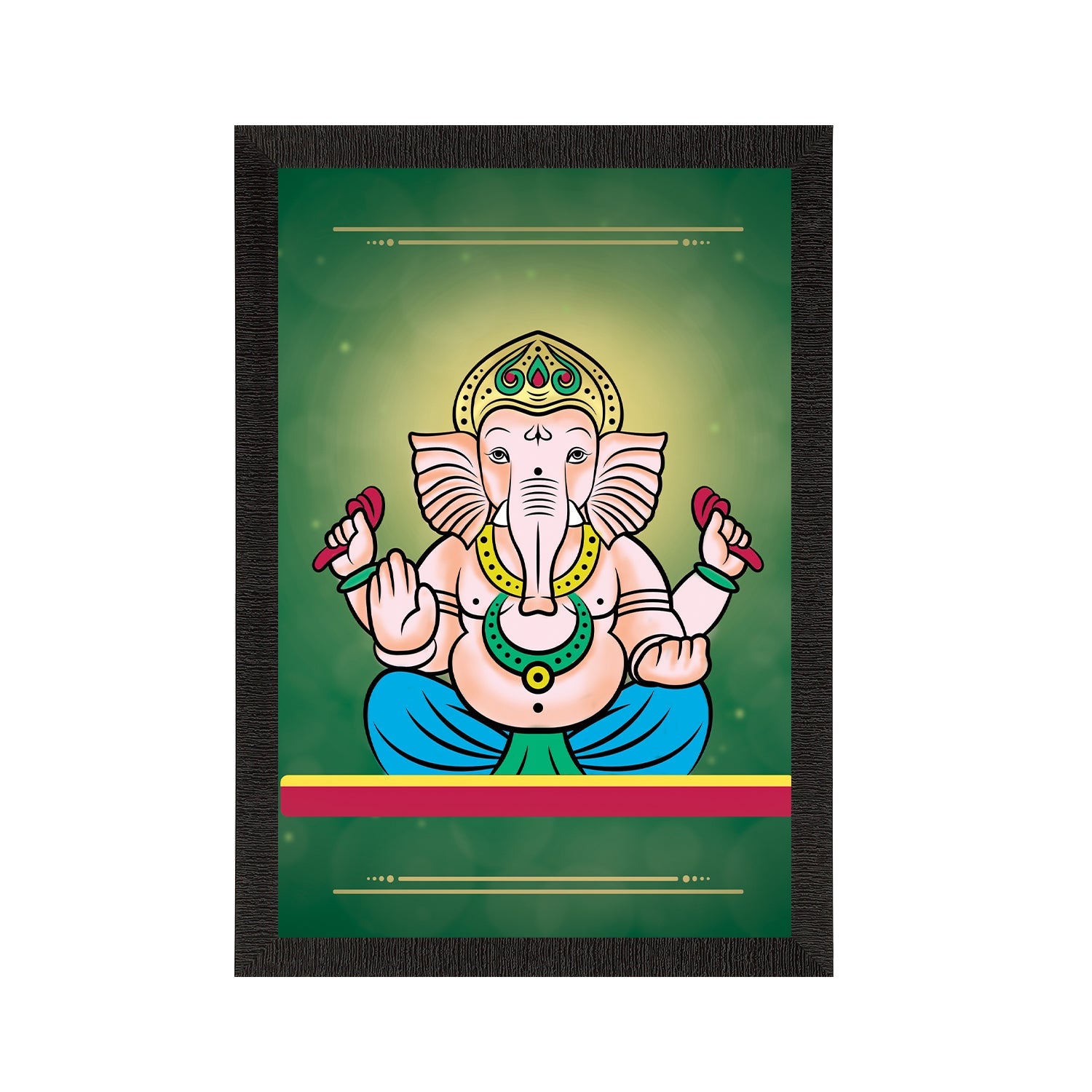 Lord Ganesha Satin Matt Texture UV Art Painting Kafalo