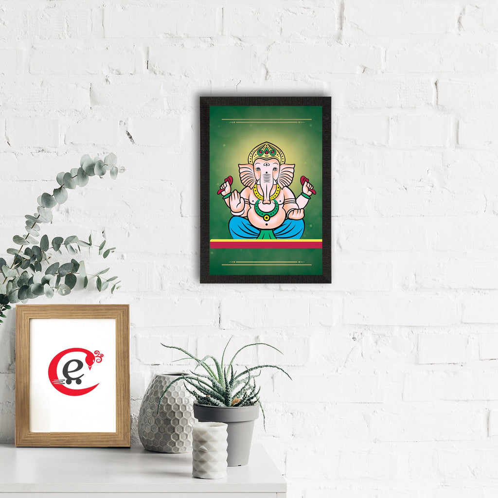 Lord Ganesha Satin Matt Texture UV Art Painting Kafalo