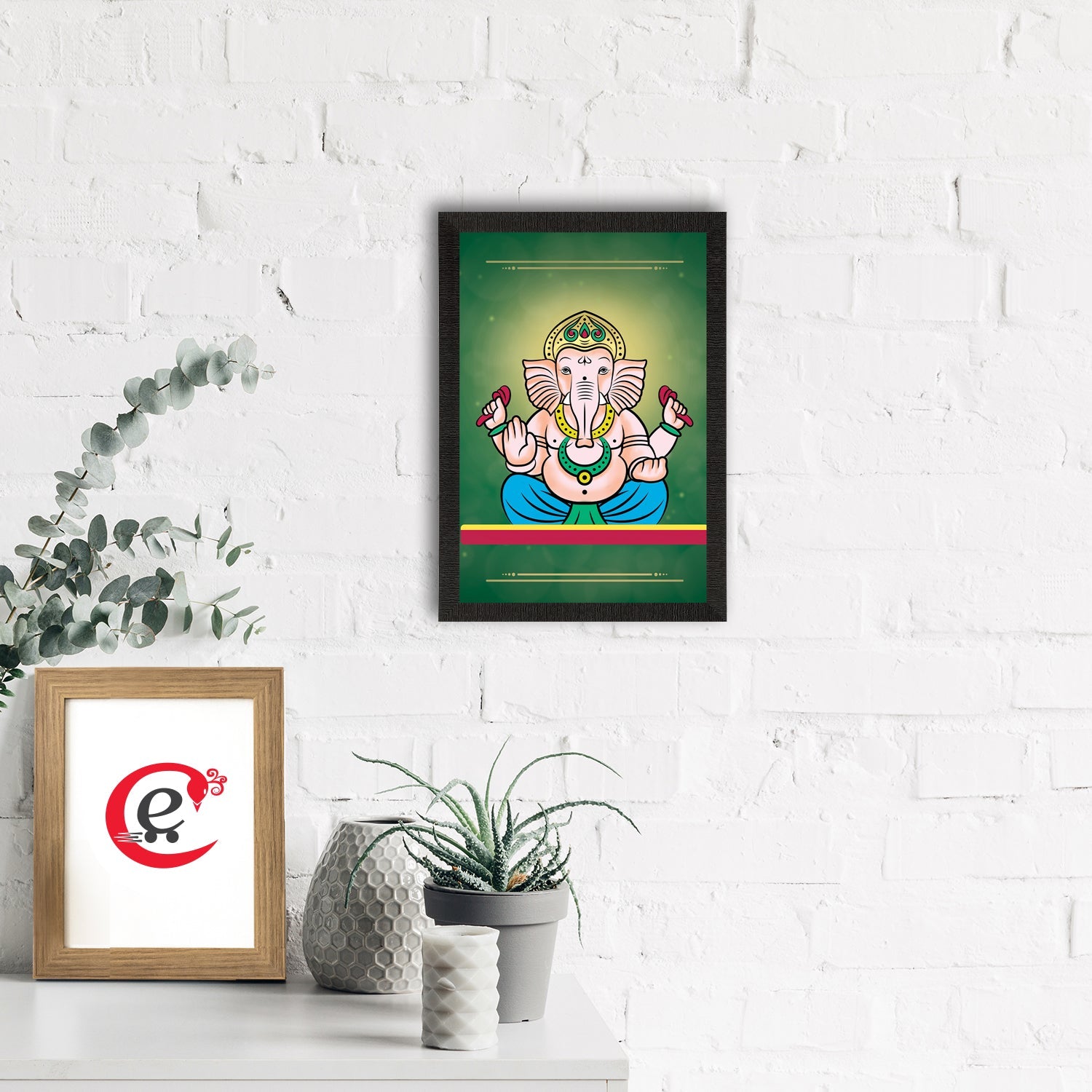 Lord Ganesha Satin Matt Texture UV Art Painting Kafalo
