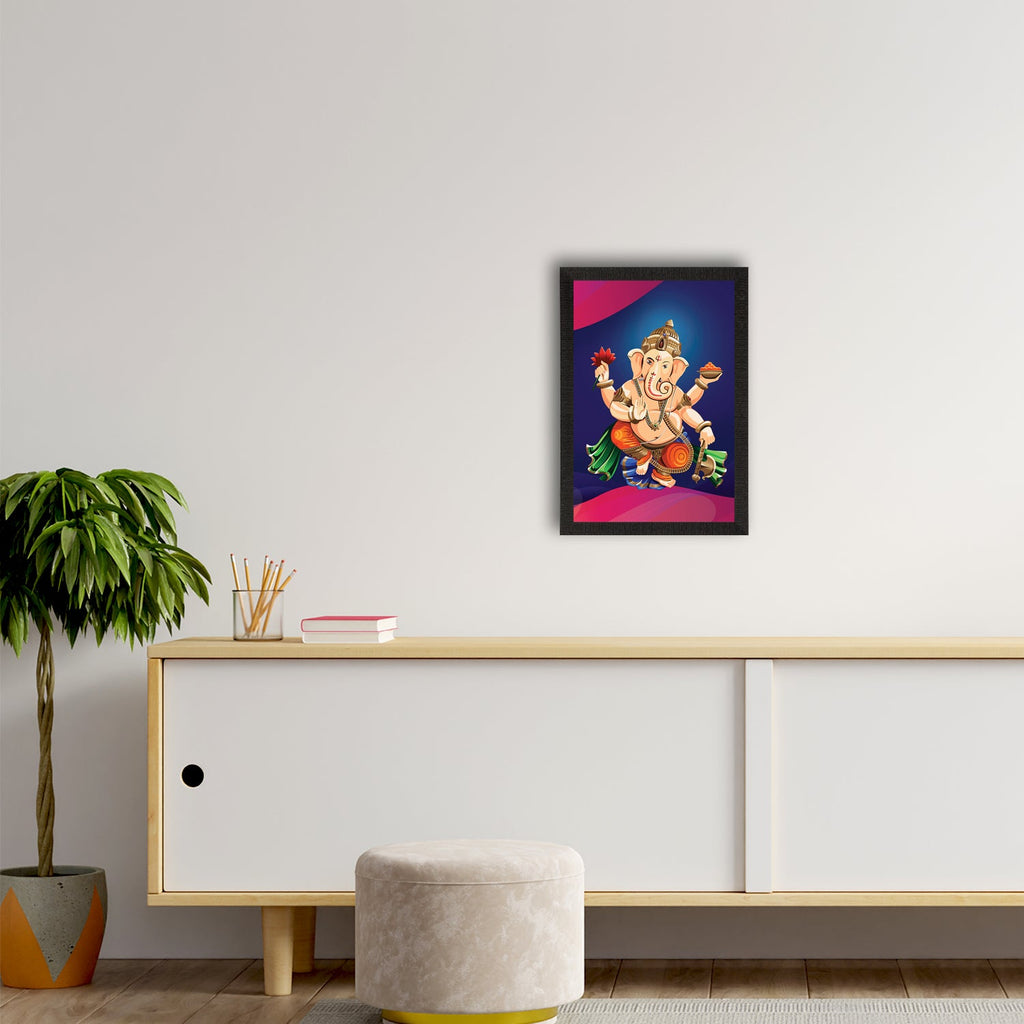 Lord Ganesha Satin Matt Texture UV Art Painting Kafalo
