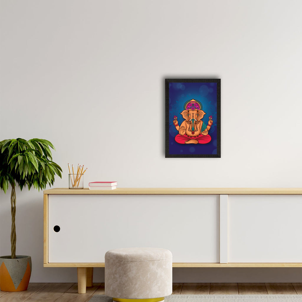 Lord Ganesha Satin Matt Texture UV Art Painting Kafalo