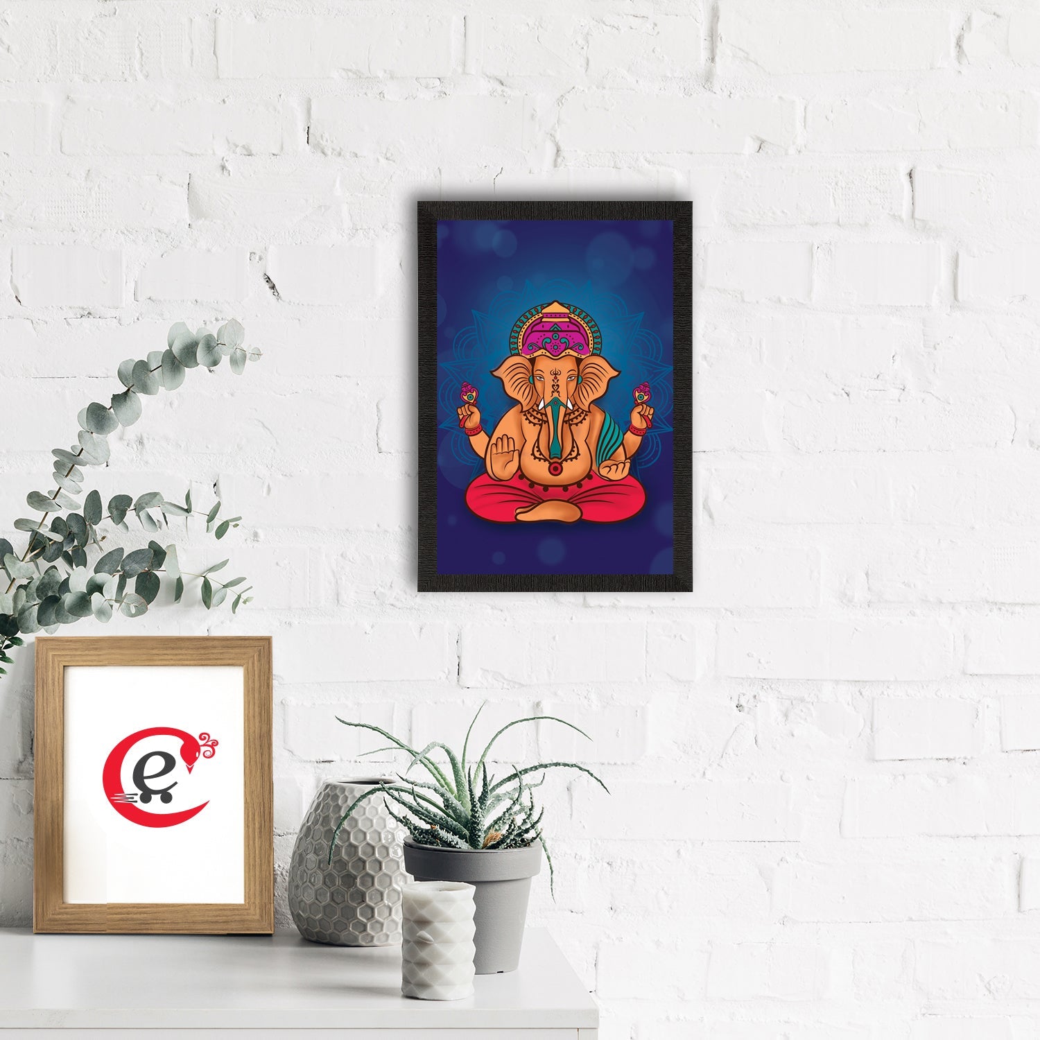 Lord Ganesha Satin Matt Texture UV Art Painting Kafalo