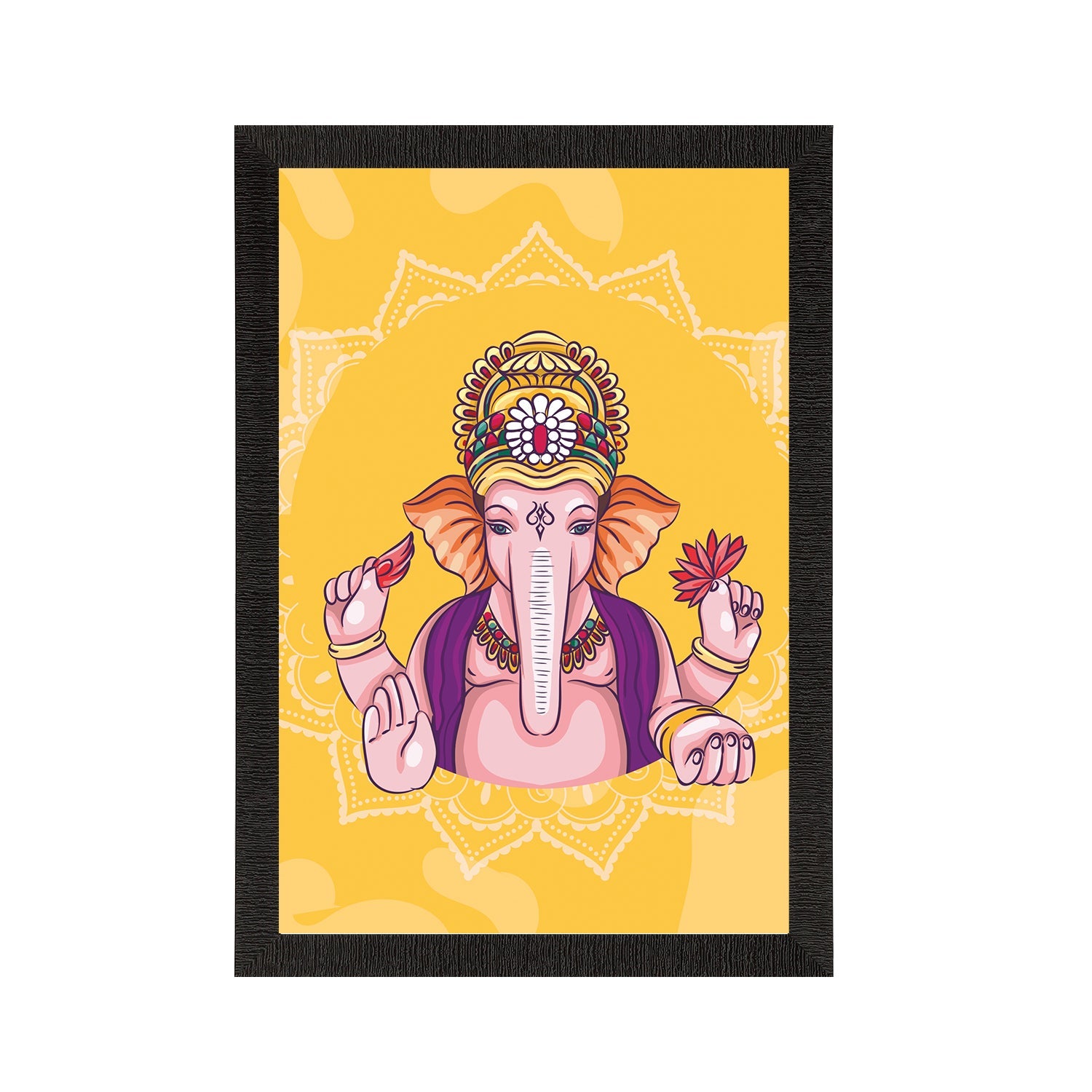 Lord Ganesha Satin Matt Texture UV Art Painting Kafalo
