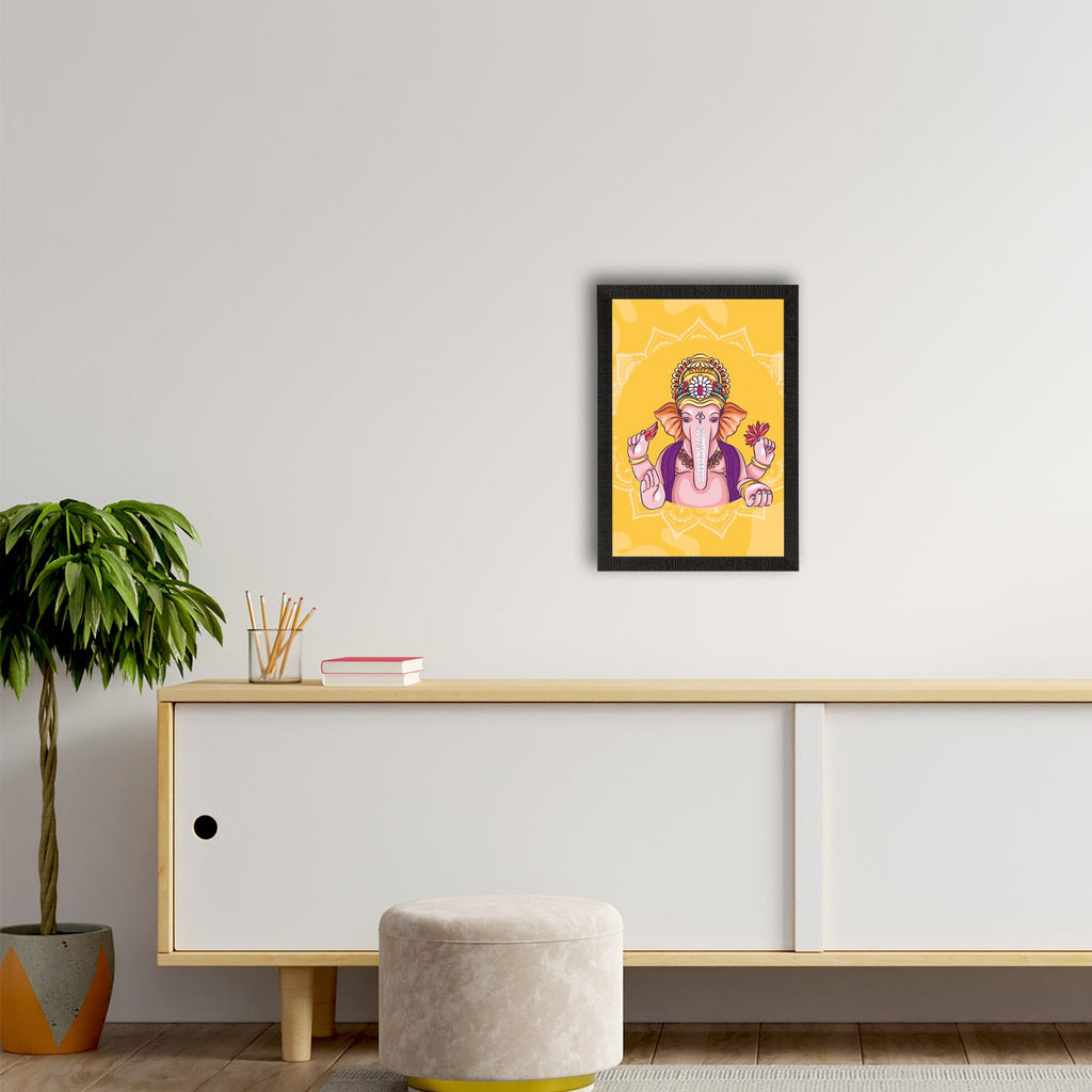 Lord Ganesha Satin Matt Texture UV Art Painting Kafalo