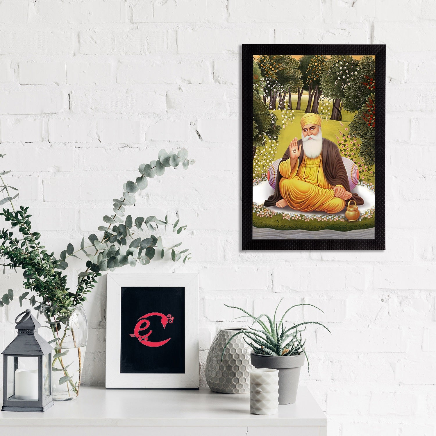 Shri Guru Nanak Dev Ji Painting Digital Printed Religious Wall Art Kafalo