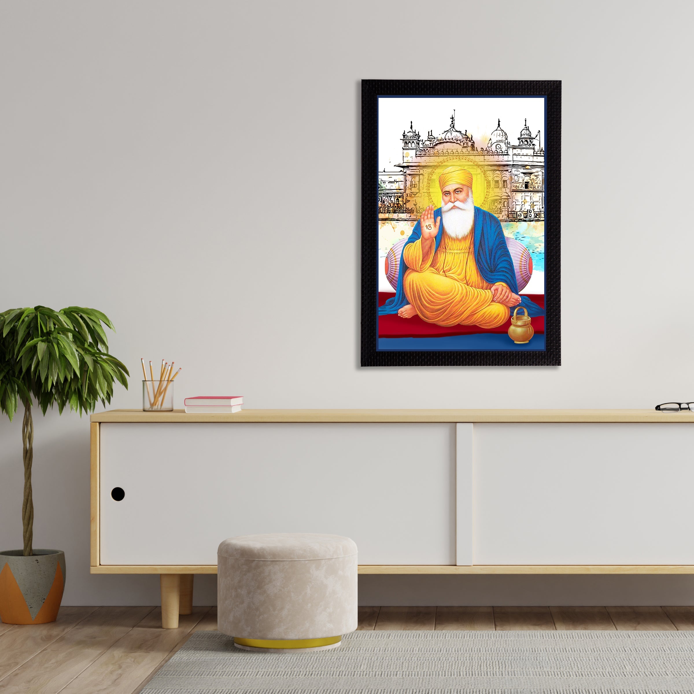 Gurunanak Sahib Satin Matt Texture UV Art Painting Kafalo