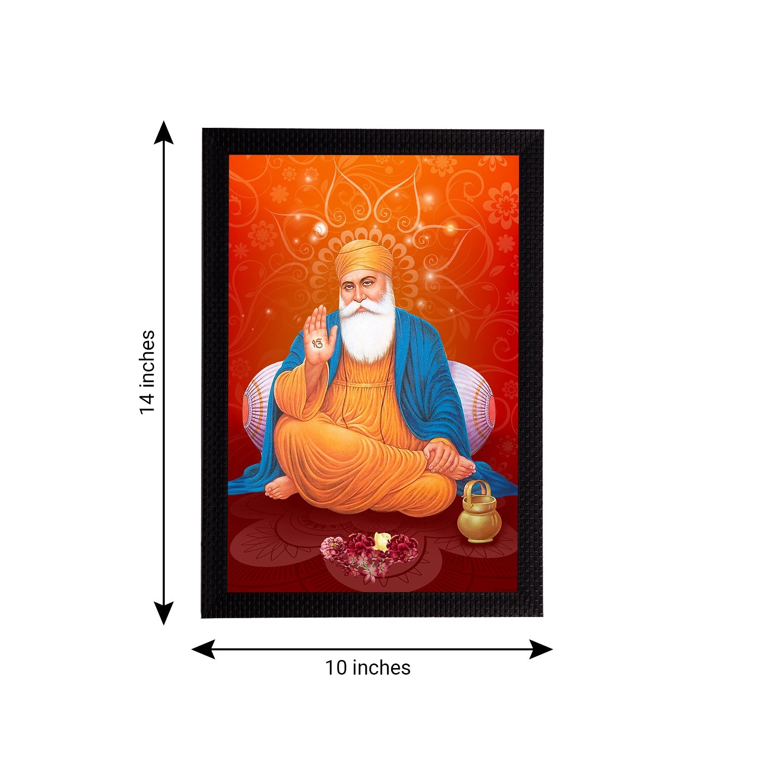 Shri Guru Nanak Dev Ji Painting Digital Printed Religious Wall Art Kafalo