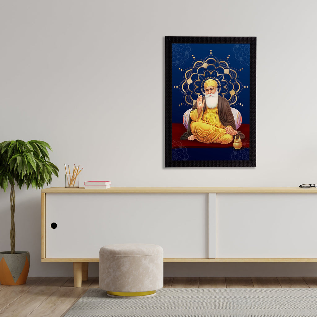 Shri Guru Nanak Dev Ji Painting Digital Printed Religious Wall Art Kafalo