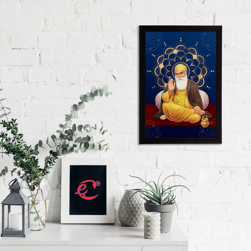 Shri Guru Nanak Dev Ji Painting Digital Printed Religious Wall Art Kafalo