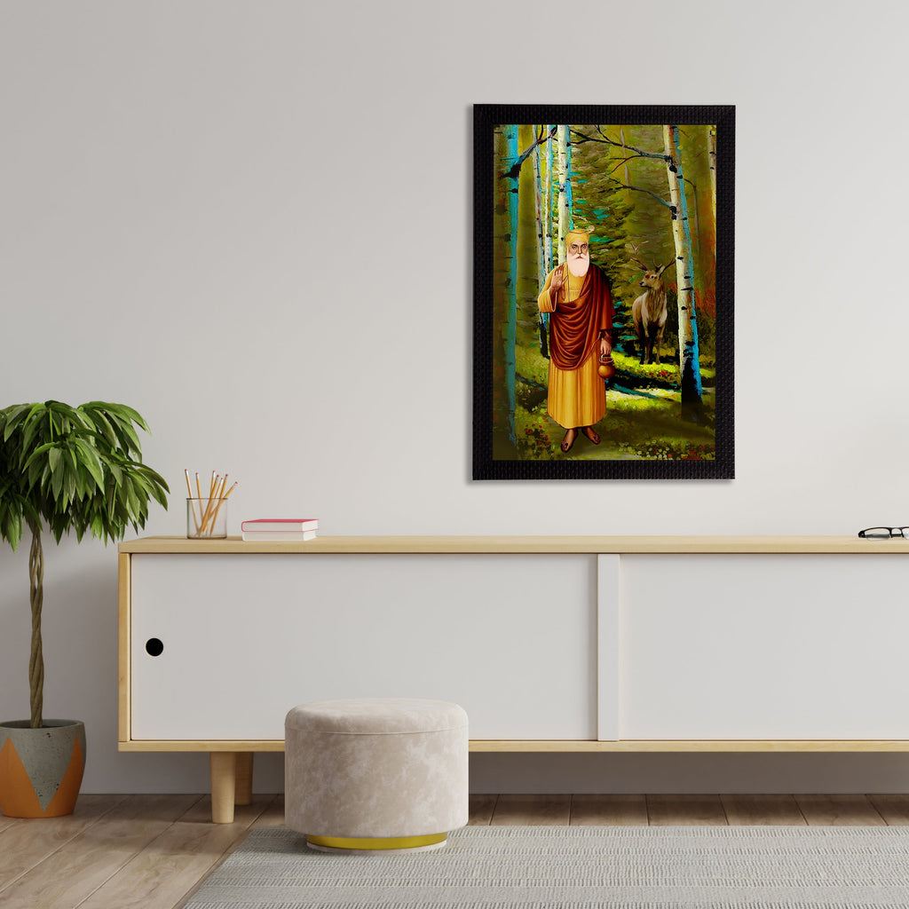 Shri Guru Nanak Dev Ji Painting Digital Printed Religious Wall Art Kafalo