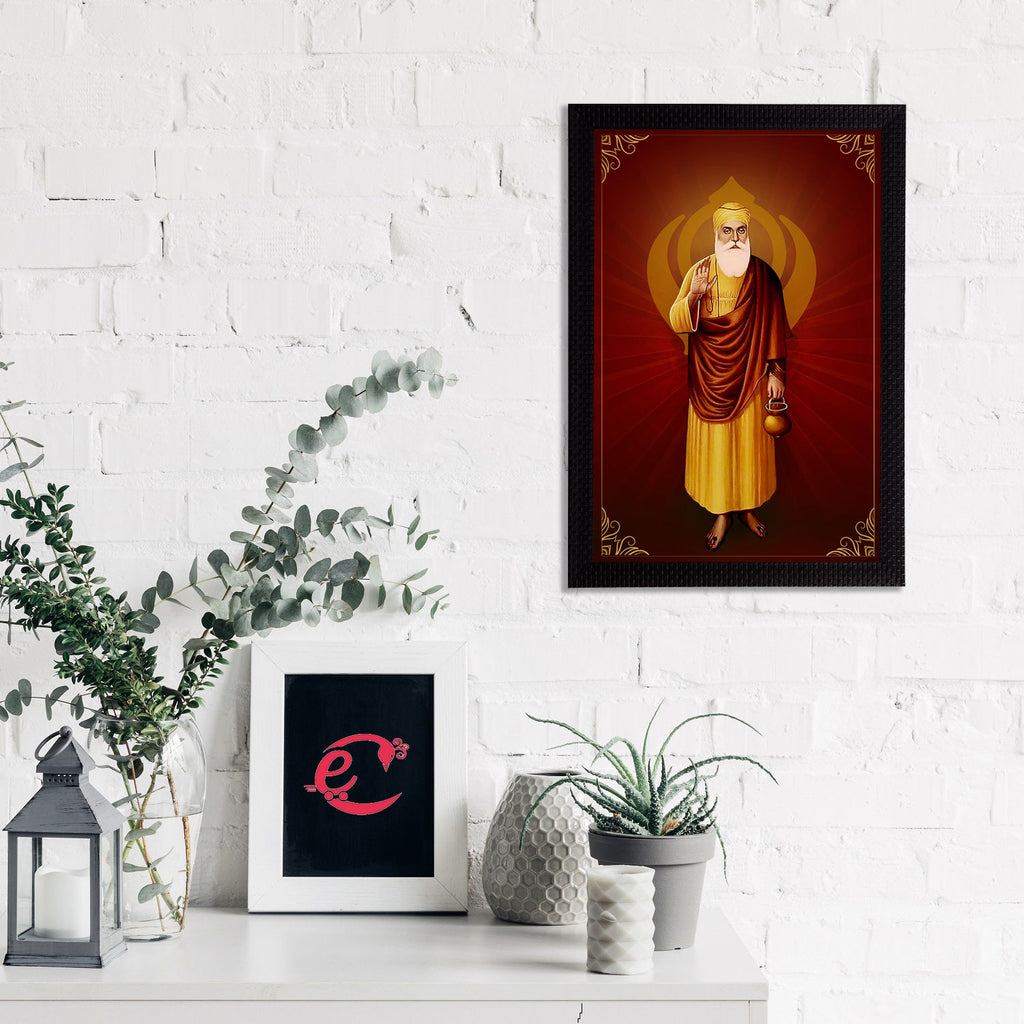 Shri Guru Nanak Dev Ji Painting Digital Printed Religious Wall Art Kafalo