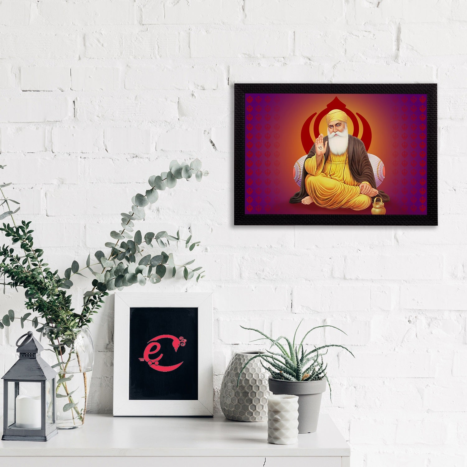 Shri Guru Nanak Dev Ji Painting Digital Printed Religious Wall Art Kafalo