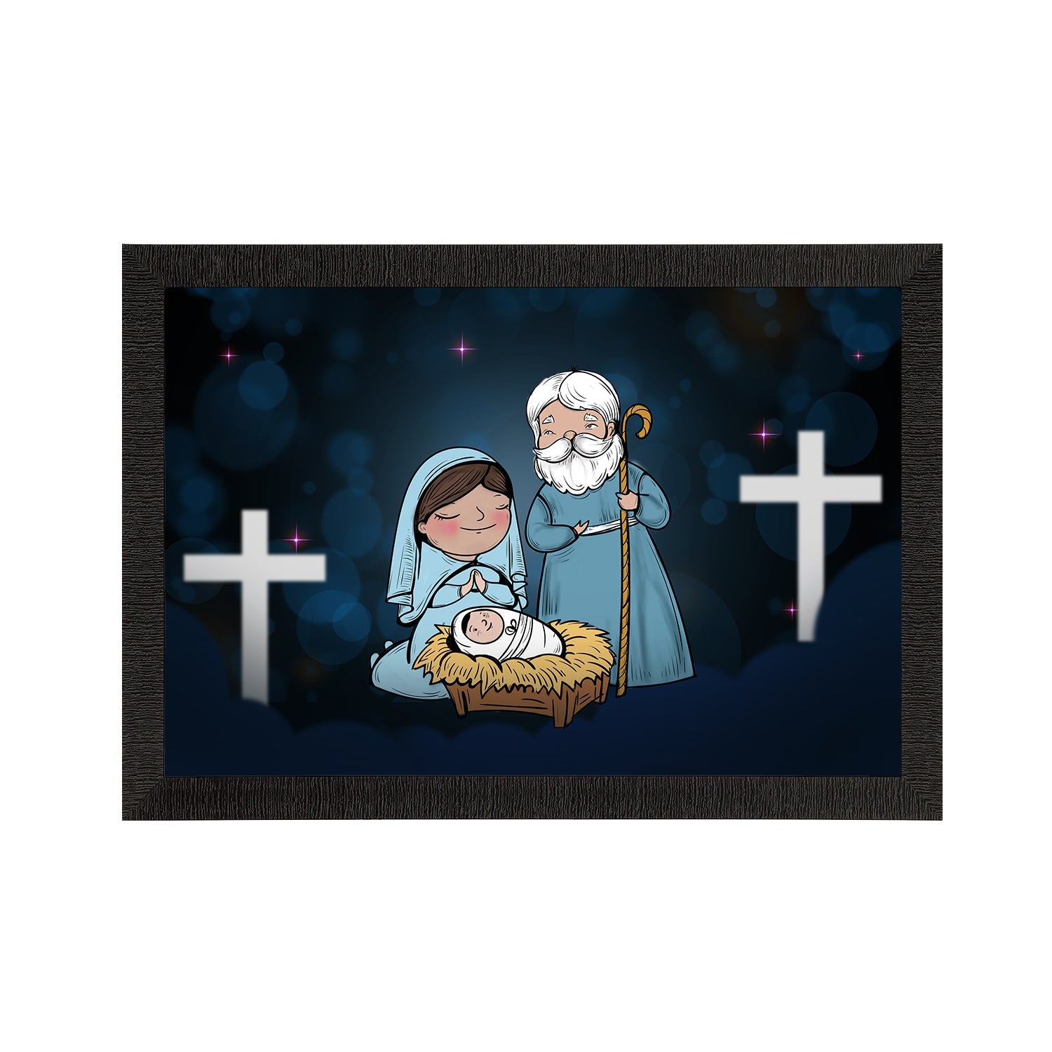 Jesus Birth Scene Satin Matt Texture UV Art Painting Kafalo
