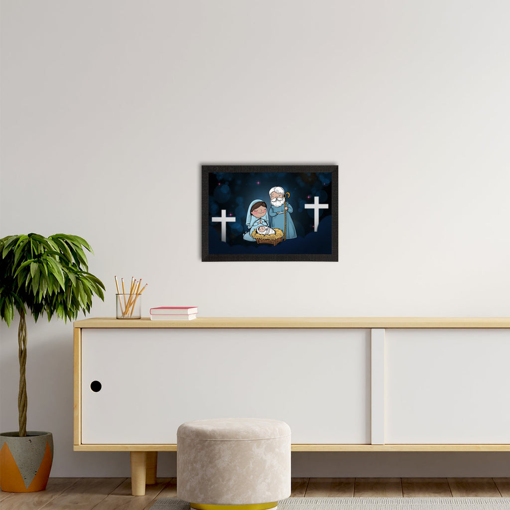 Jesus Birth Scene Satin Matt Texture UV Art Painting Kafalo