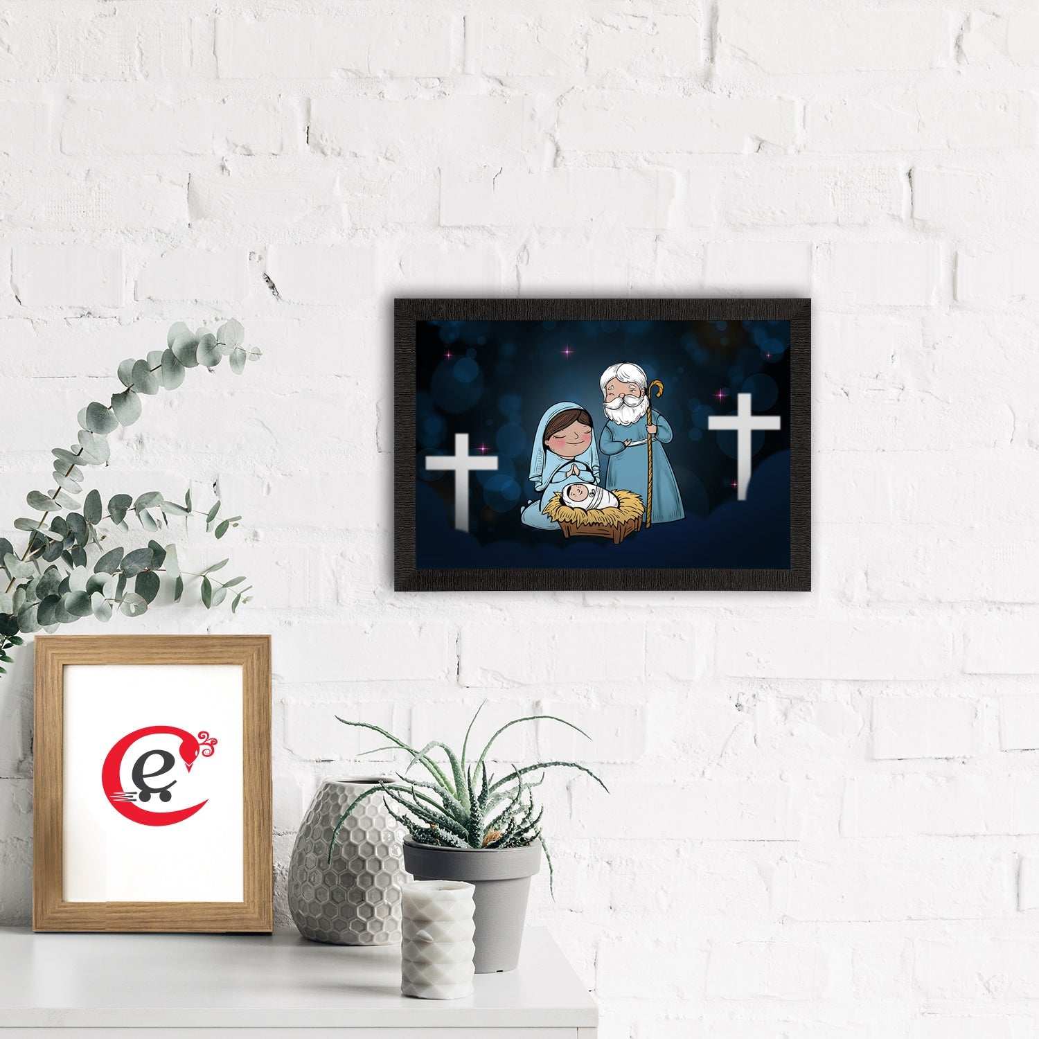 Jesus Birth Scene Satin Matt Texture UV Art Painting Kafalo