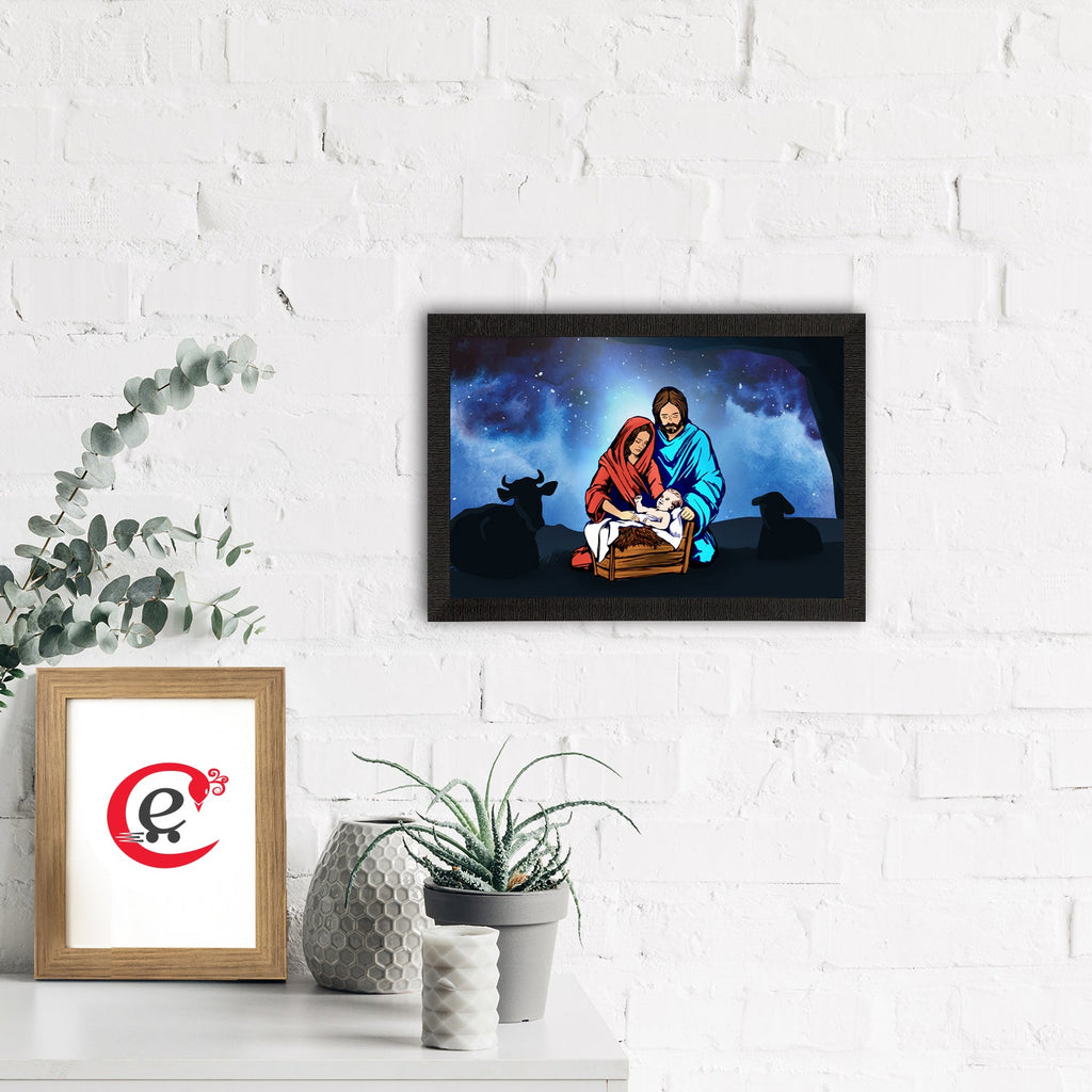 Jesus Birth Scene Satin Matt Texture UV Art Painting Kafalo