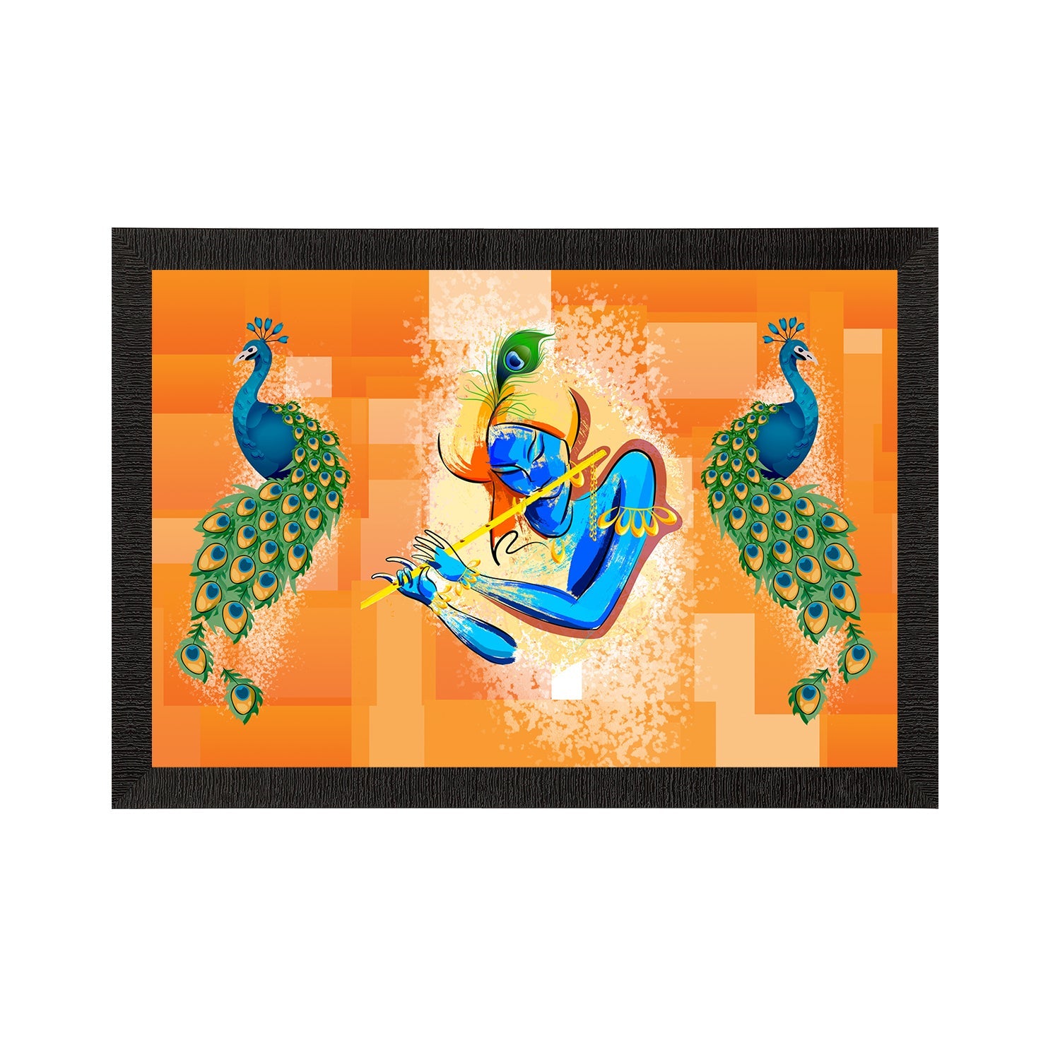 Lord Krishna Satin Matt Texture UV Art Painting Kafalo