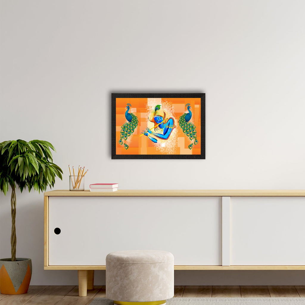 Lord Krishna Satin Matt Texture UV Art Painting Kafalo