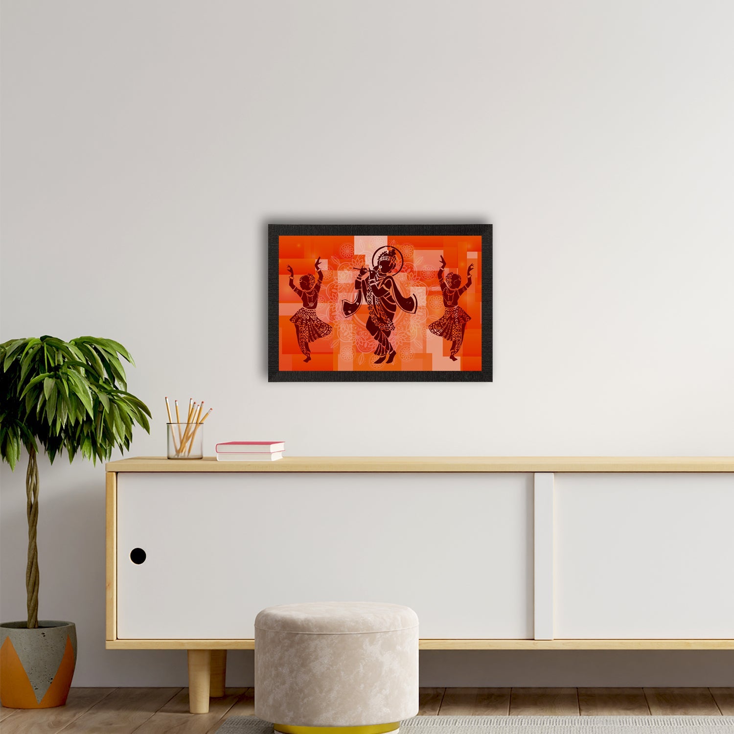 Lord Krishna Satin Matt Texture UV Art Painting Kafalo